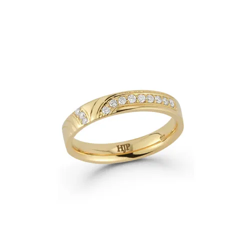 14k Yellow Gold Techno Diamond Comfort Fit Ring Band