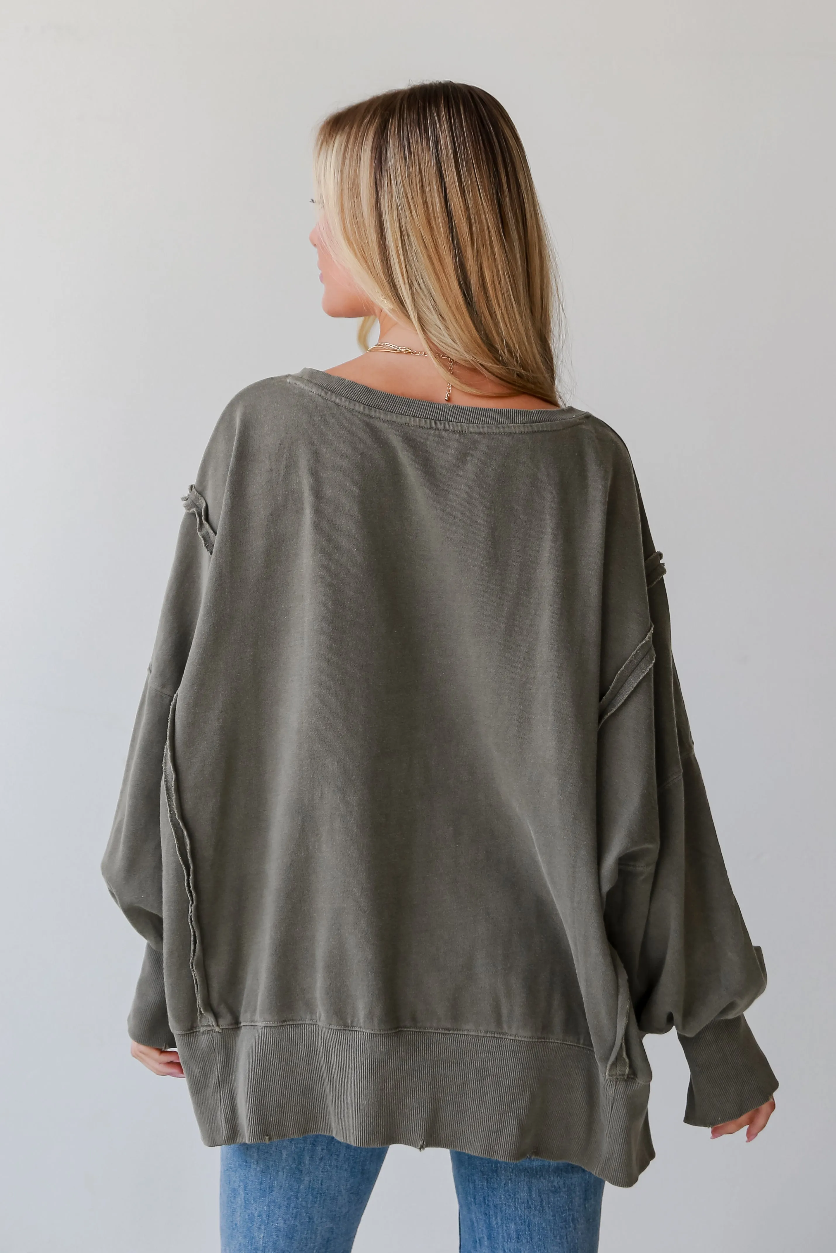 Abigail Mocha Oversized Pullover