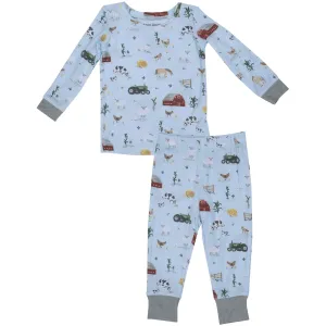 Angel Dear Big Red Barn Blue Loungewear Set