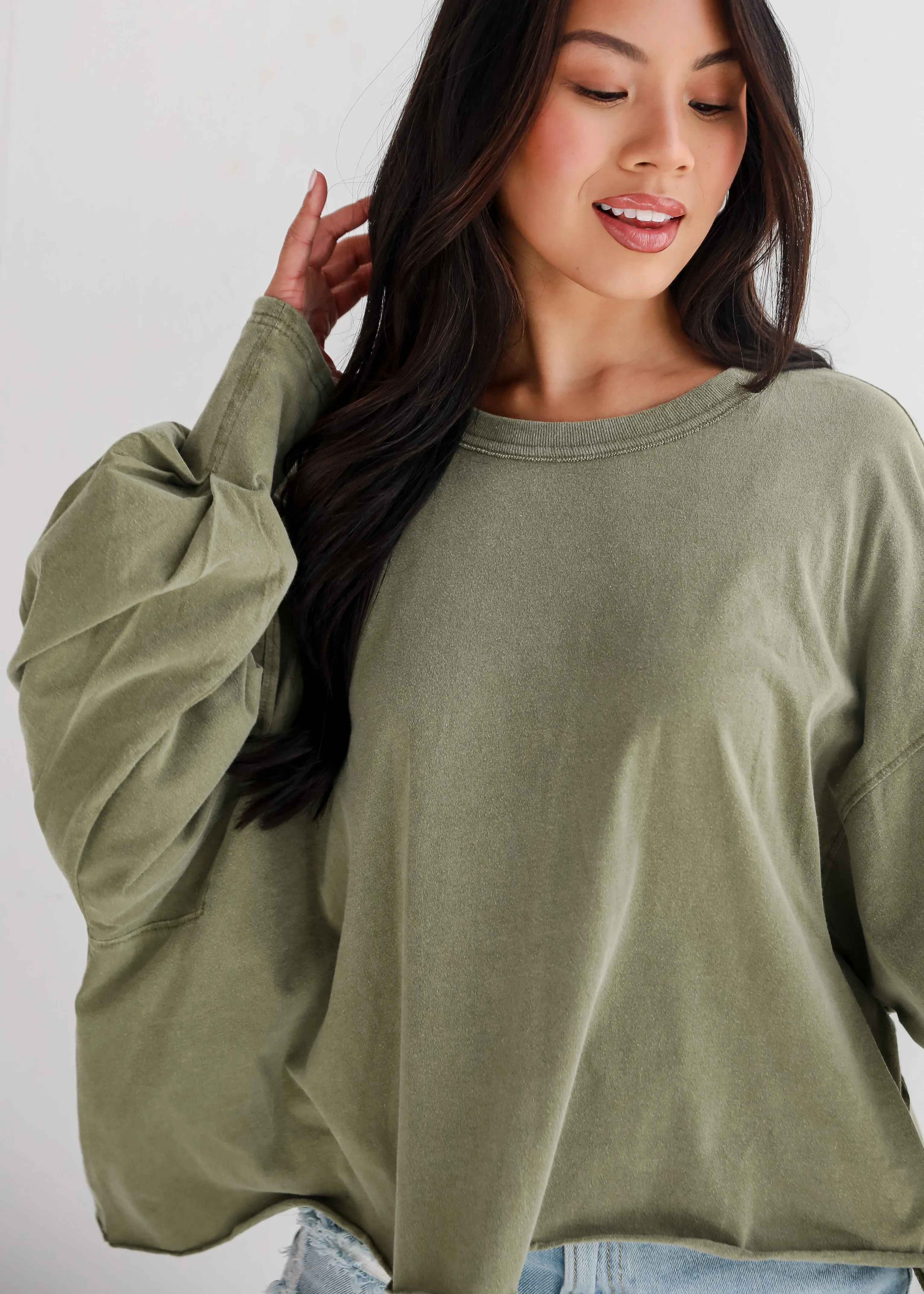 Aubree Cropped Long Sleeve Tee - DU DEAL