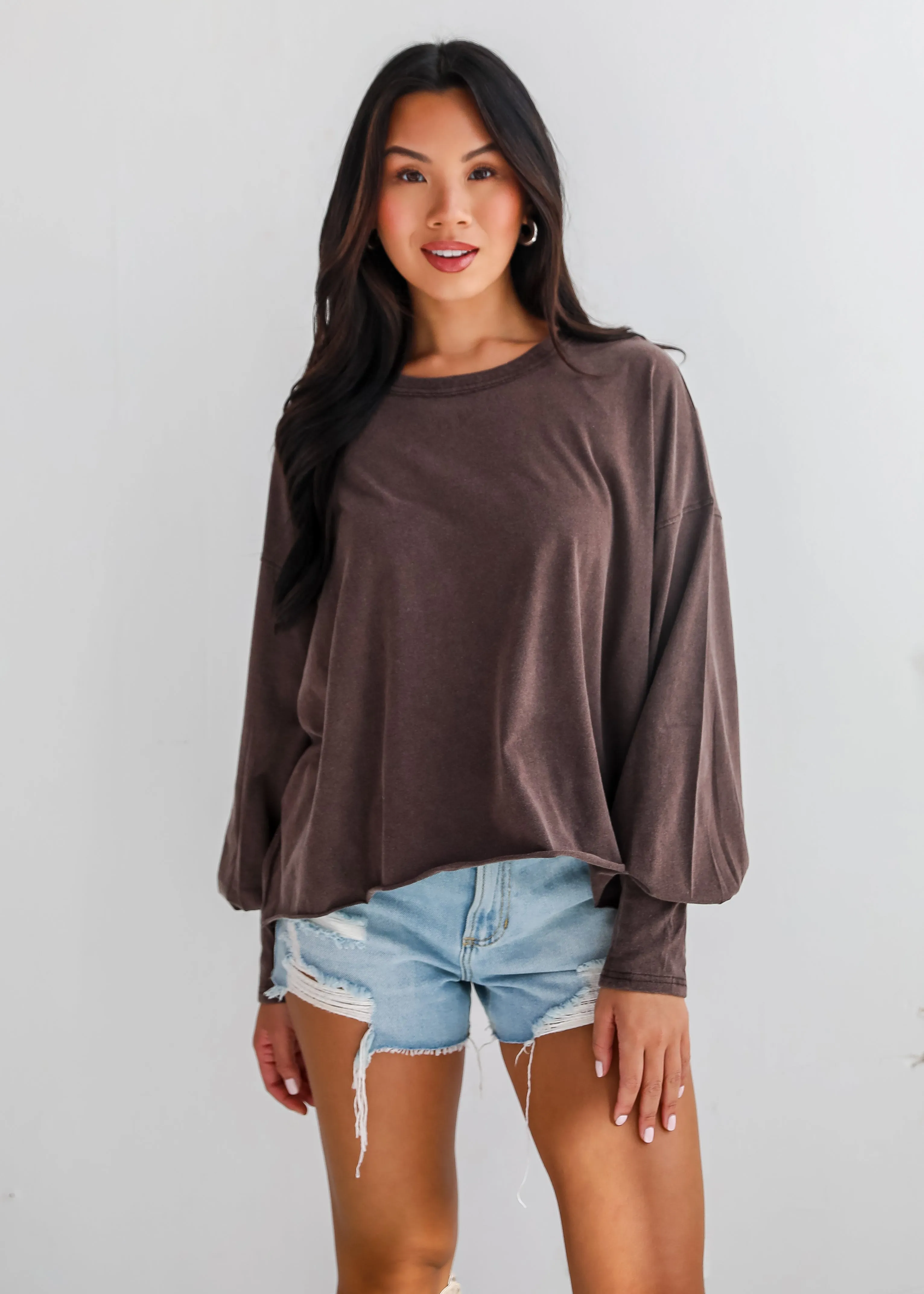 Aubree Cropped Long Sleeve Tee - DU DEAL