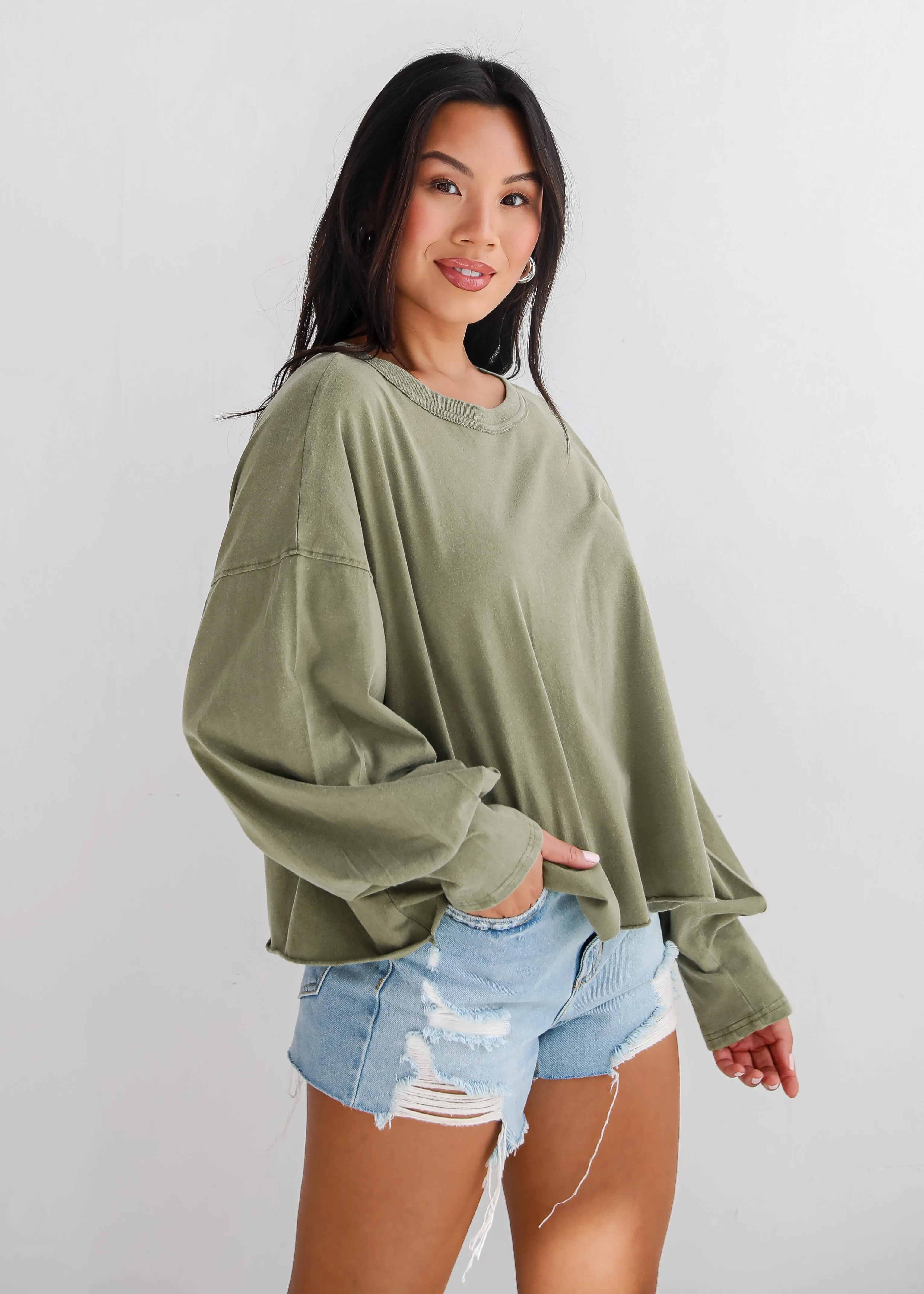 Aubree Cropped Long Sleeve Tee - DU DEAL