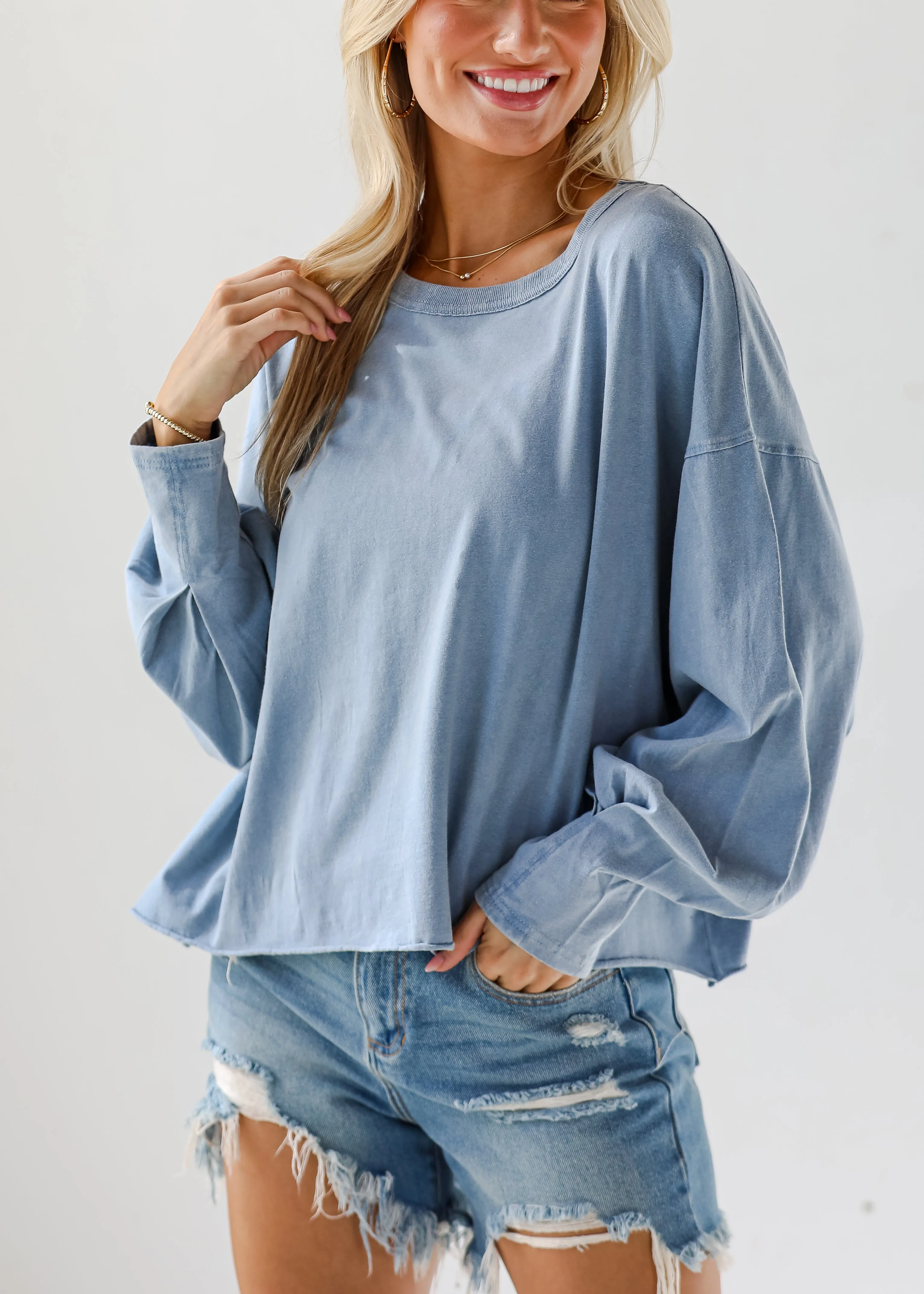 Aubree Cropped Long Sleeve Tee - DU DEAL