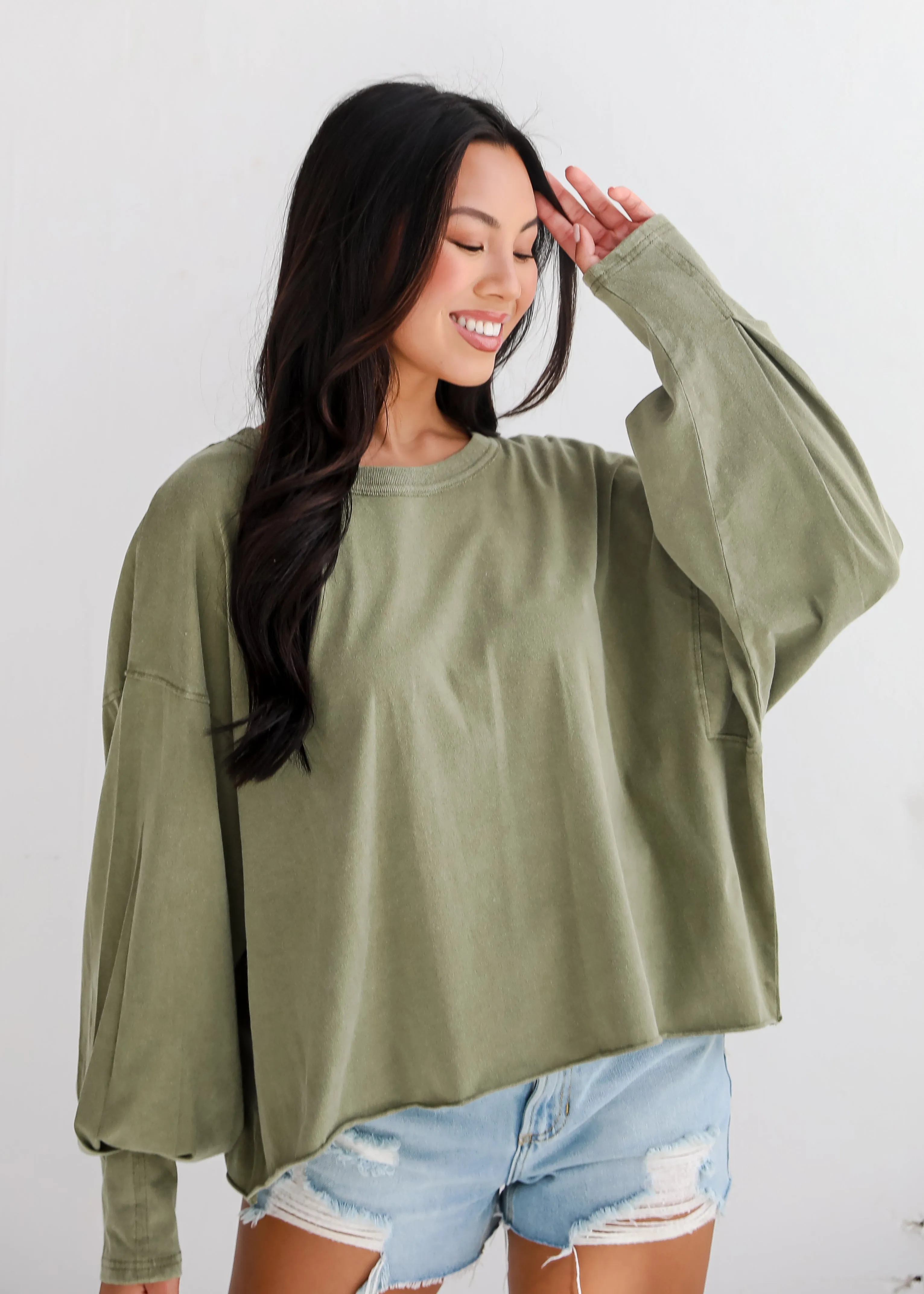 Aubree Cropped Long Sleeve Tee - DU DEAL