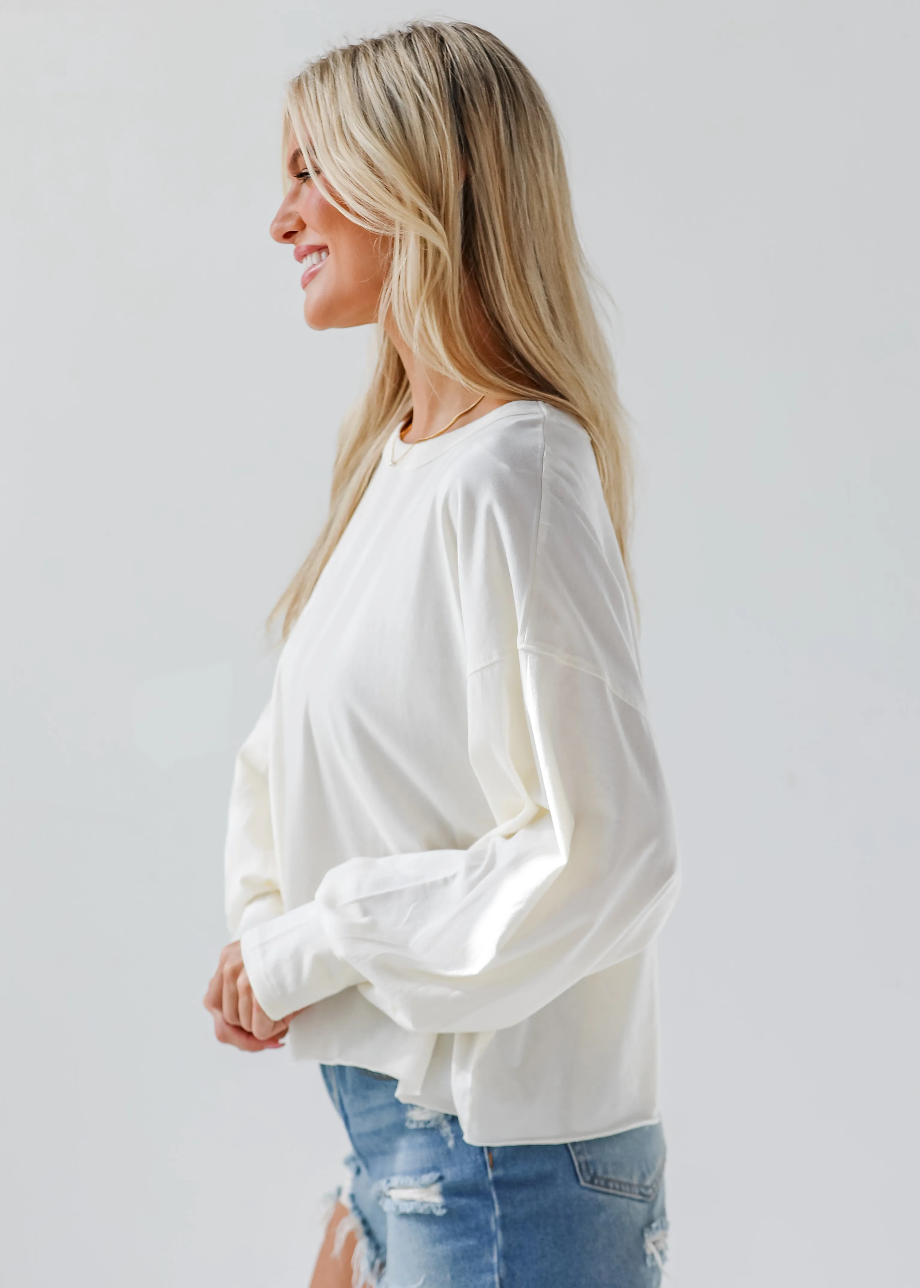 Aubree Cropped Long Sleeve Tee - DU DEAL