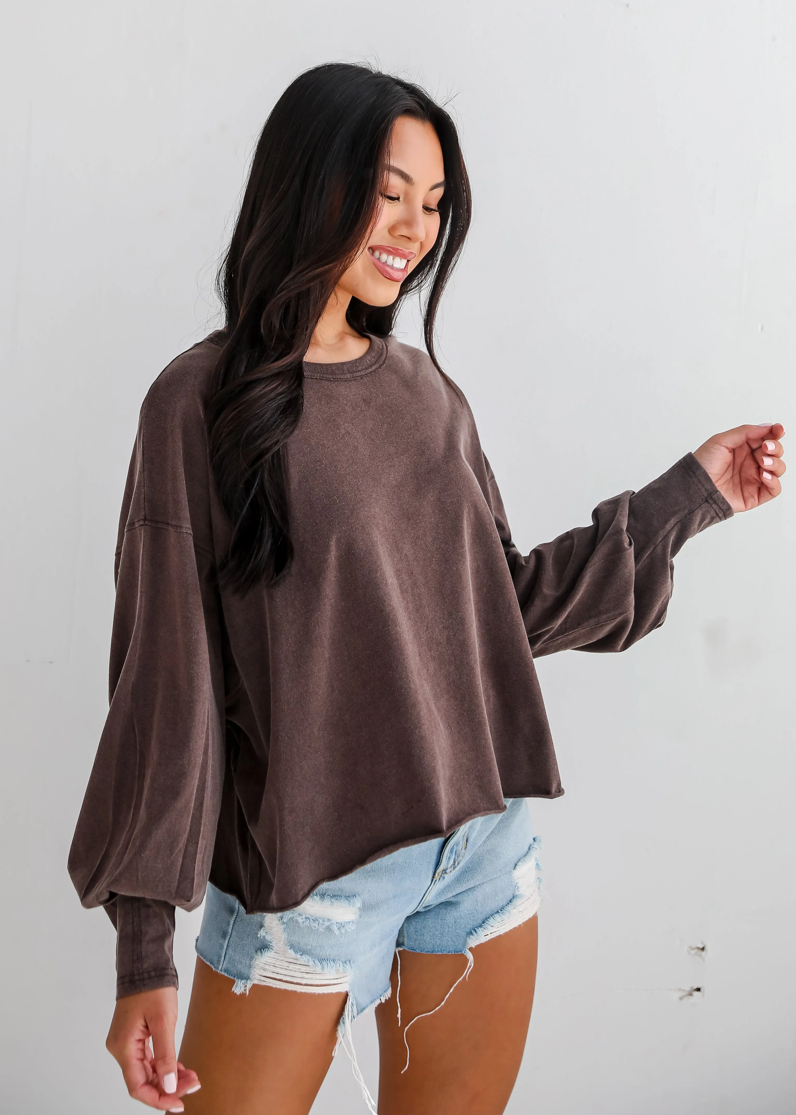 Aubree Cropped Long Sleeve Tee - DU DEAL