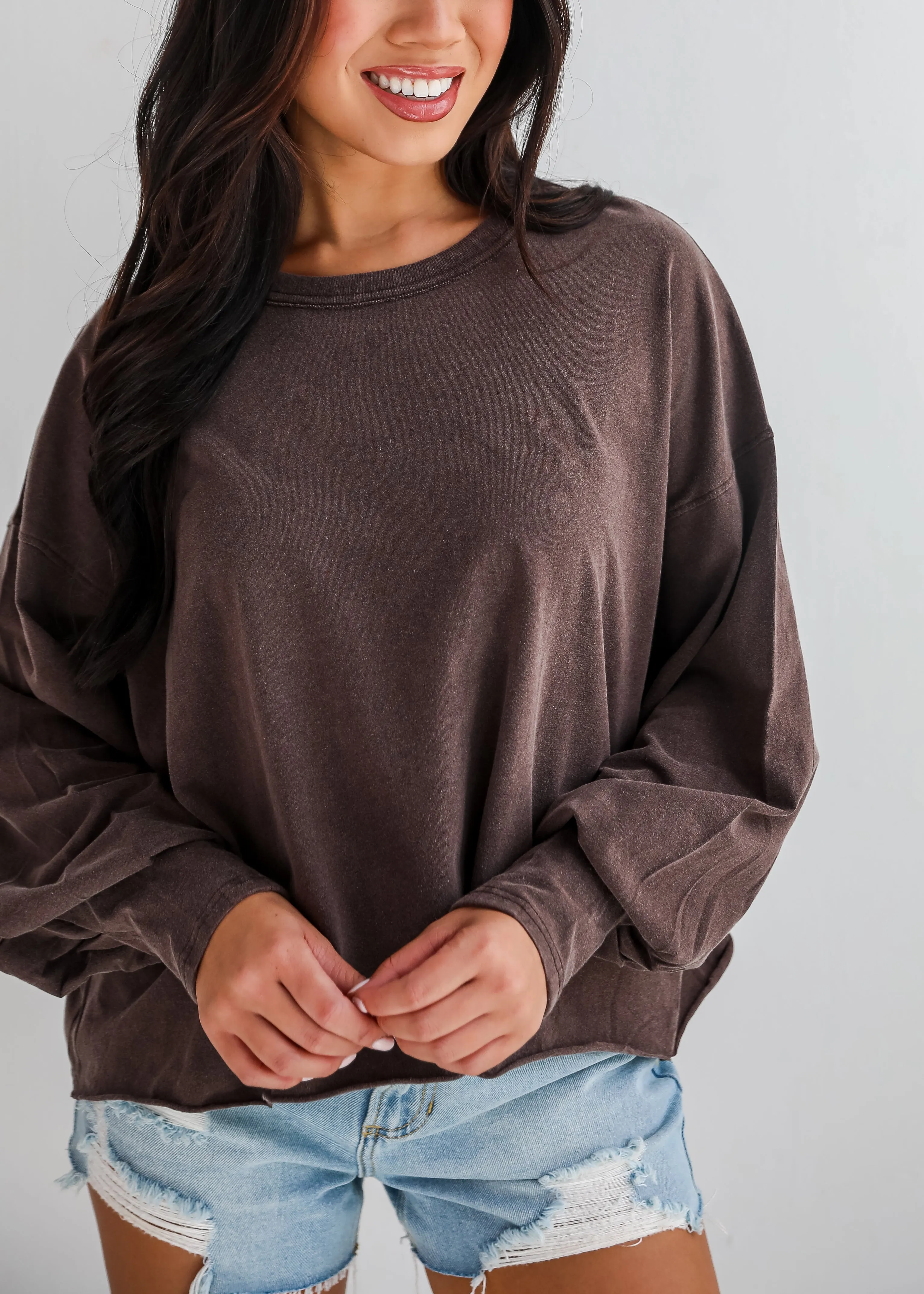 Aubree Cropped Long Sleeve Tee - DU DEAL