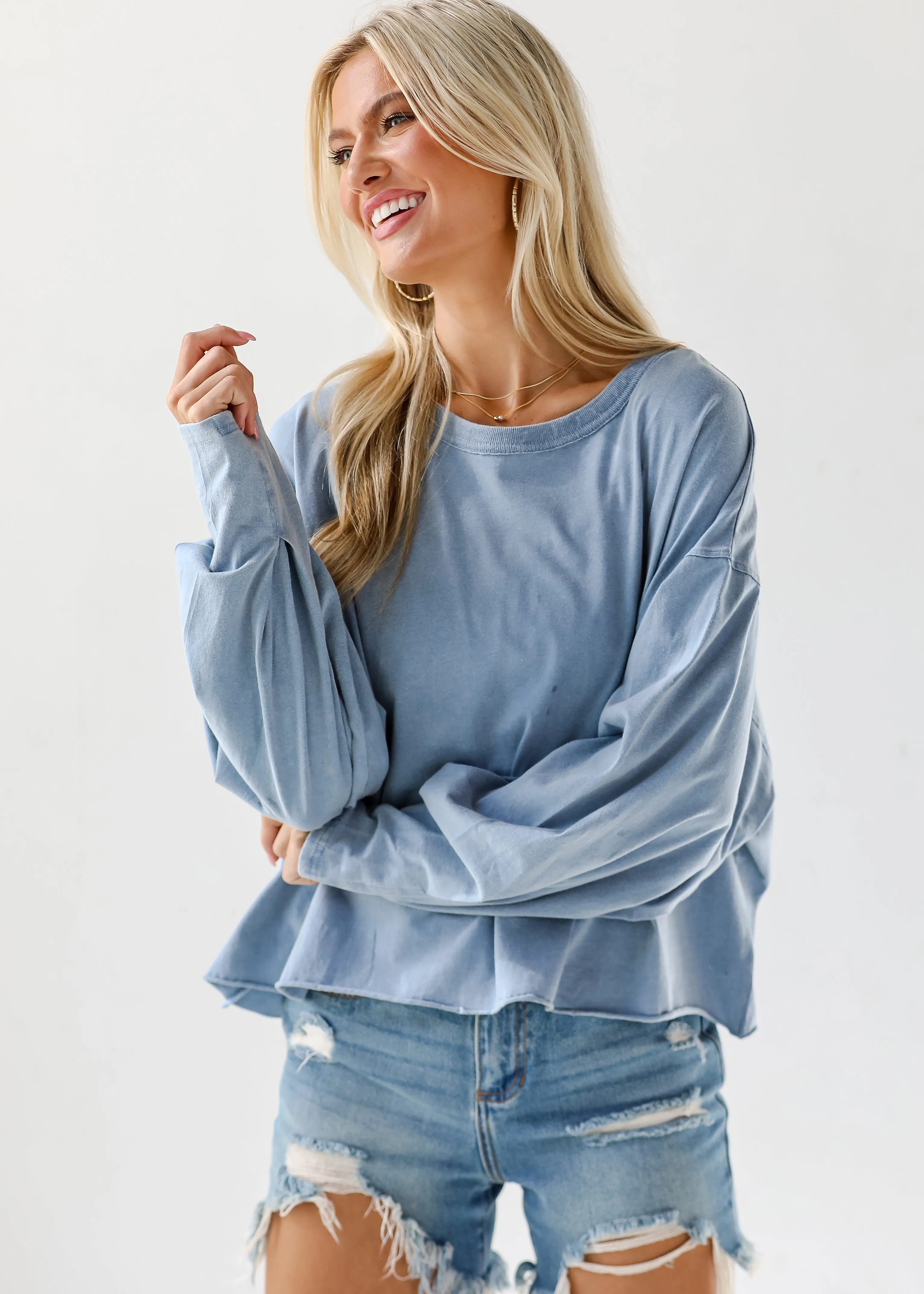 Aubree Cropped Long Sleeve Tee - DU DEAL