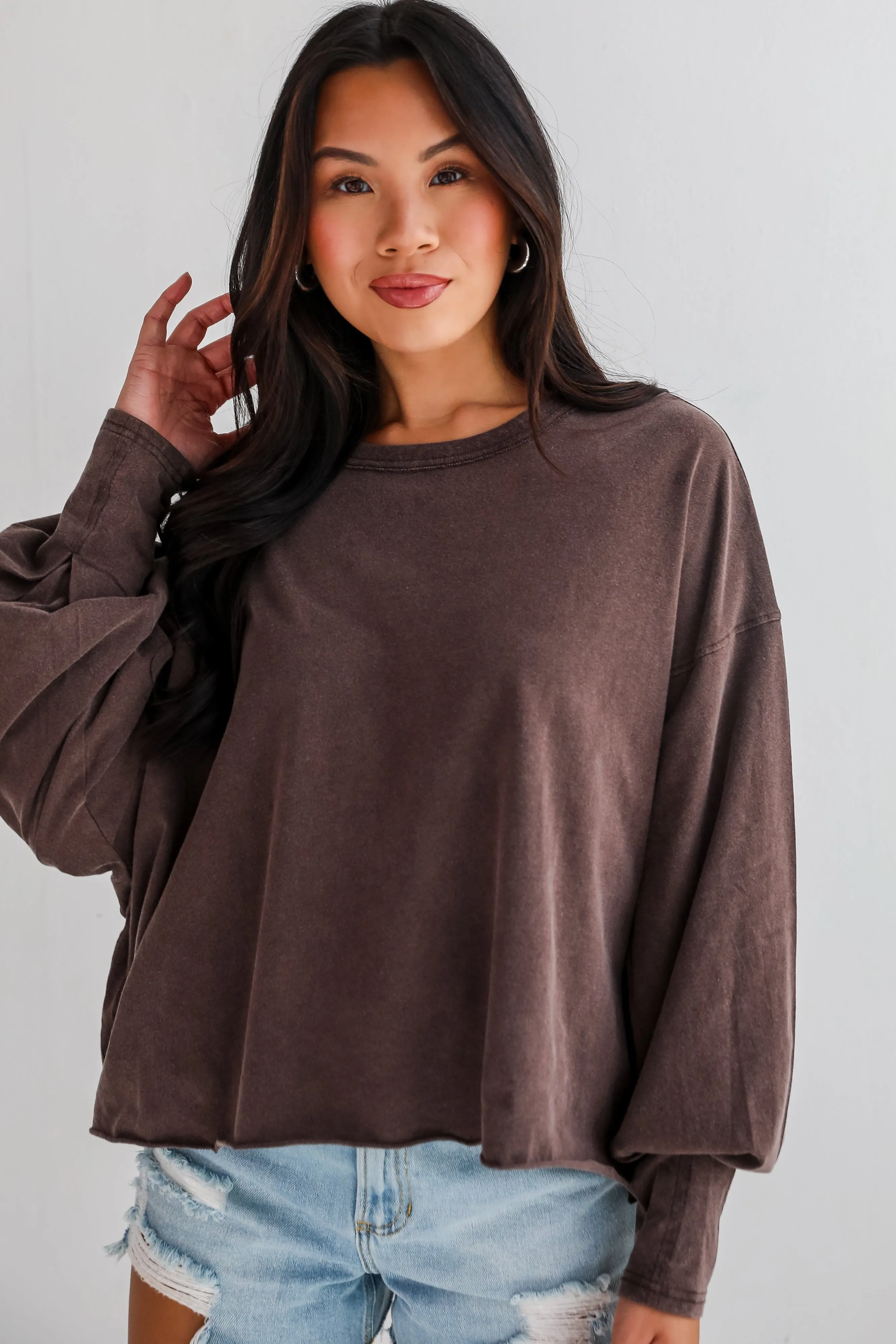 Aubree Cropped Long Sleeve Tee - DU DEAL