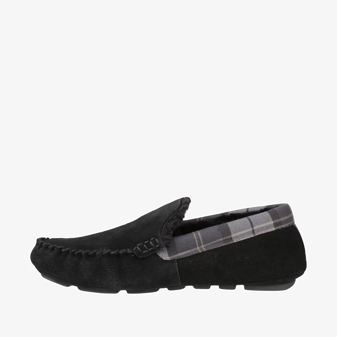 Barbour Monty Suede Fur Slippers MSL0001 Black