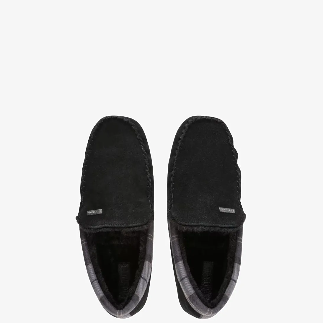 Barbour Monty Suede Fur Slippers MSL0001 Black