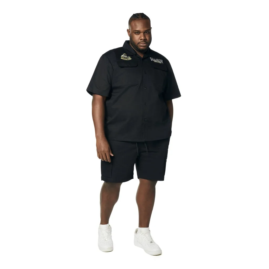 Big and Tall - Graphic Polished Twill Shorts - Black