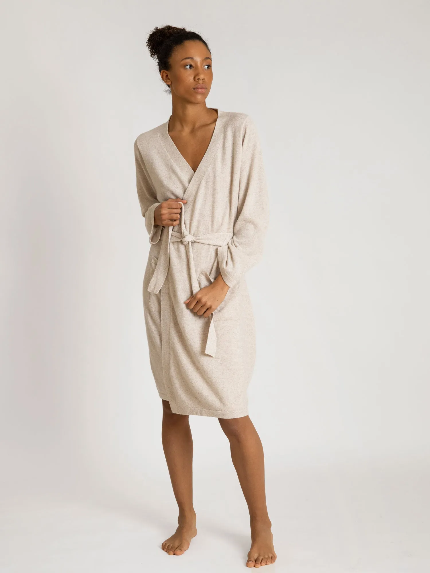 Cashmere robe "Classic" - beige