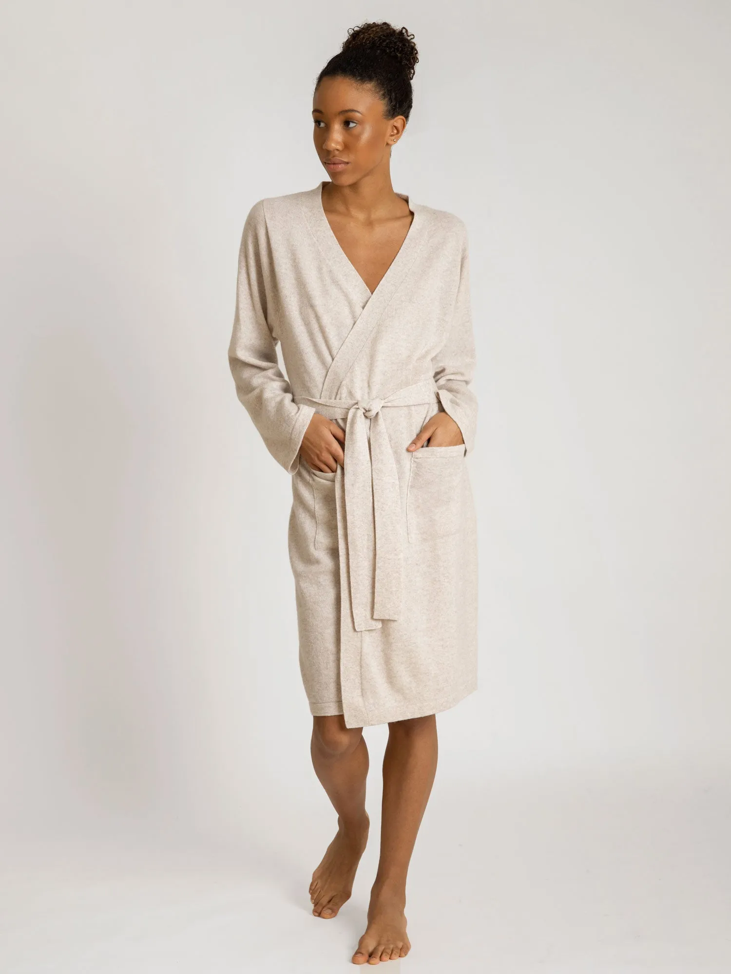 Cashmere robe "Classic" - beige