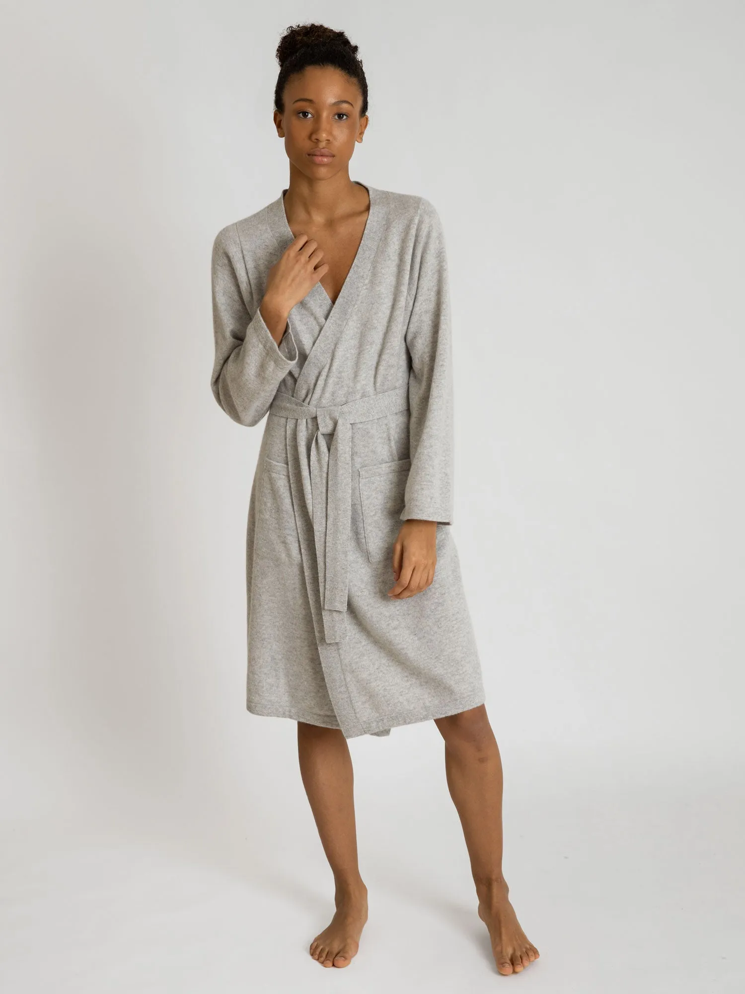 Cashmere robe "Classic" - light grey