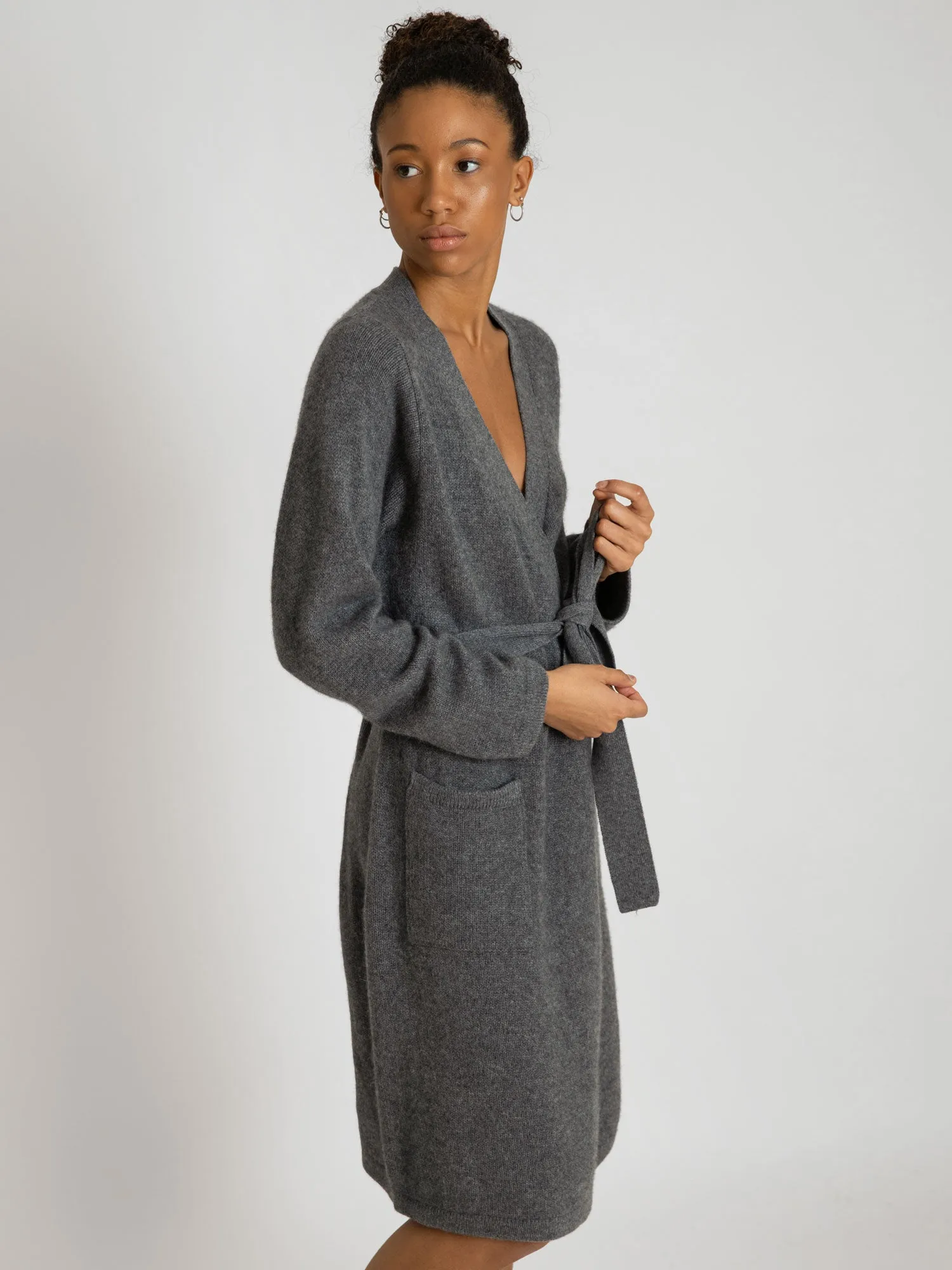 Cashmere robe "Lux"  - dark grey