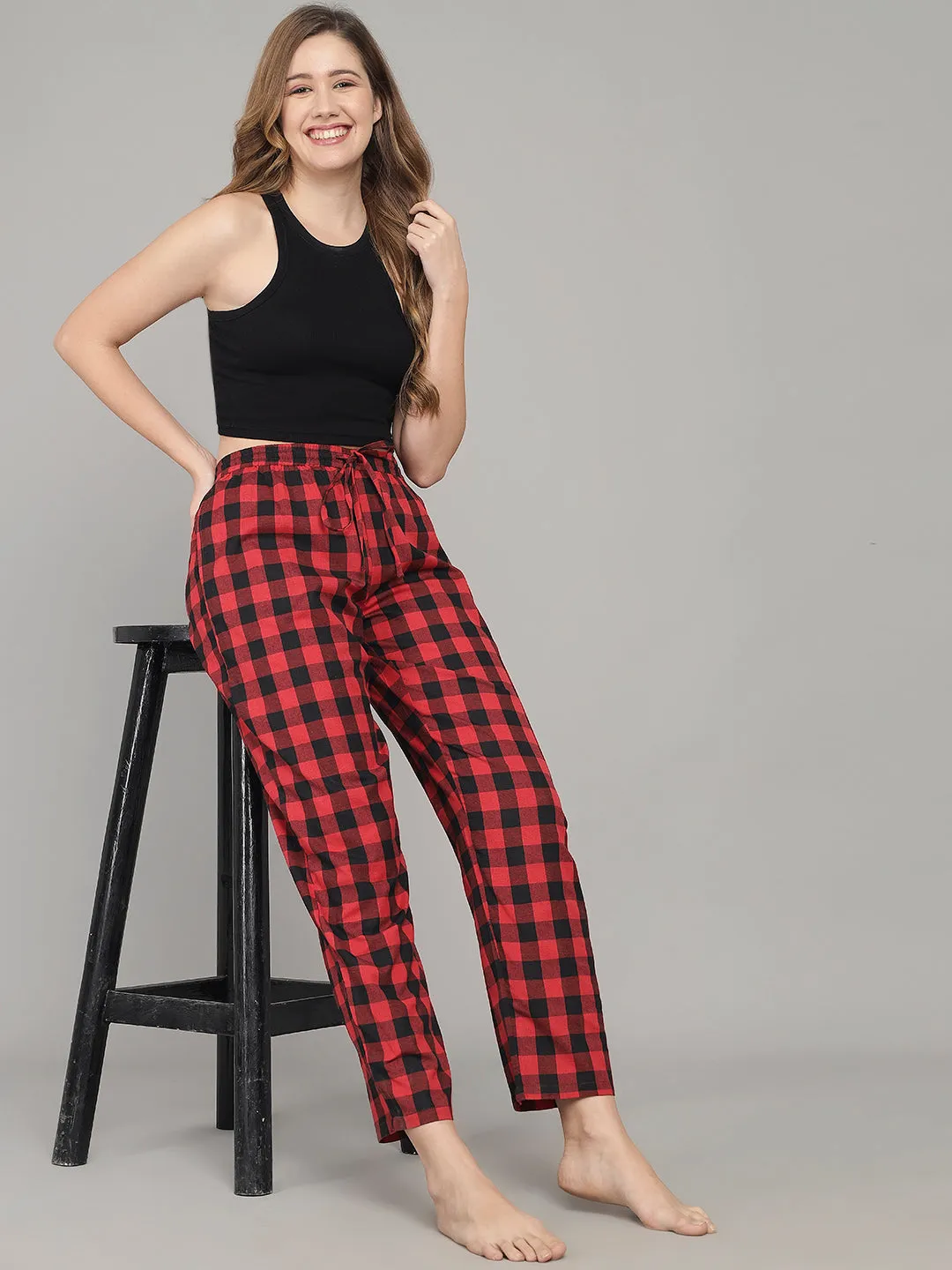 Comfy Checks Pyjama - Red & Black