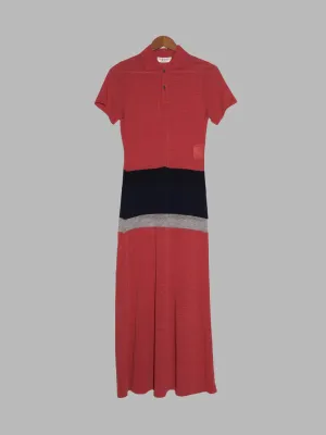 Comme des Garcons SS1996 burnt orange wool jersey polo shirt maxi dress