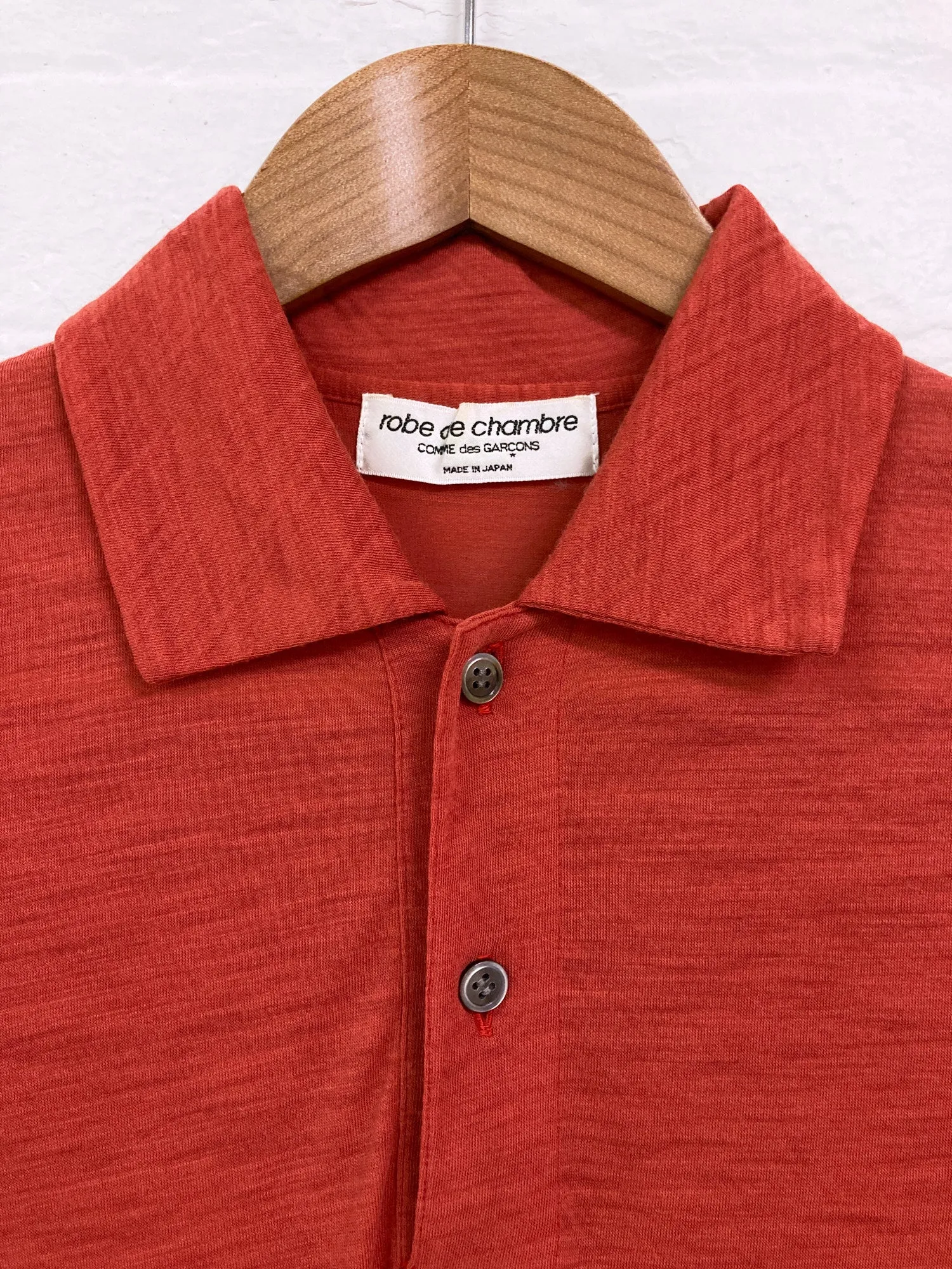 Comme des Garcons SS1996 burnt orange wool jersey polo shirt maxi dress