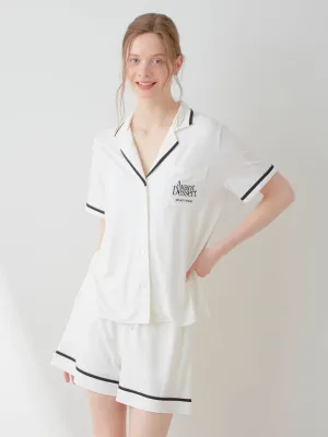 COOL Rayon Logo Button-Up Sleep Shirt