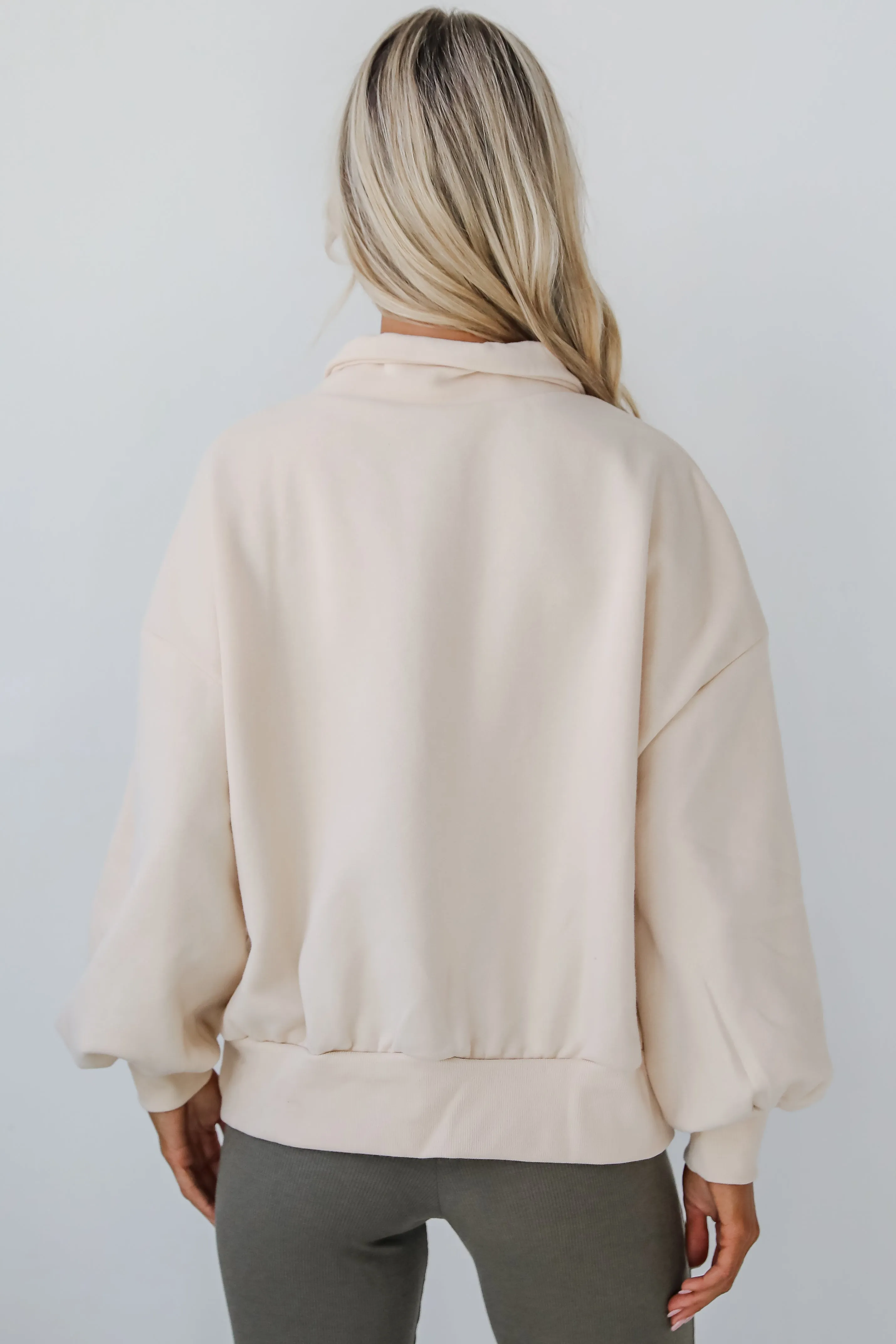 Cozy Weekend Plans Cream Pullover - DOORBUSTER