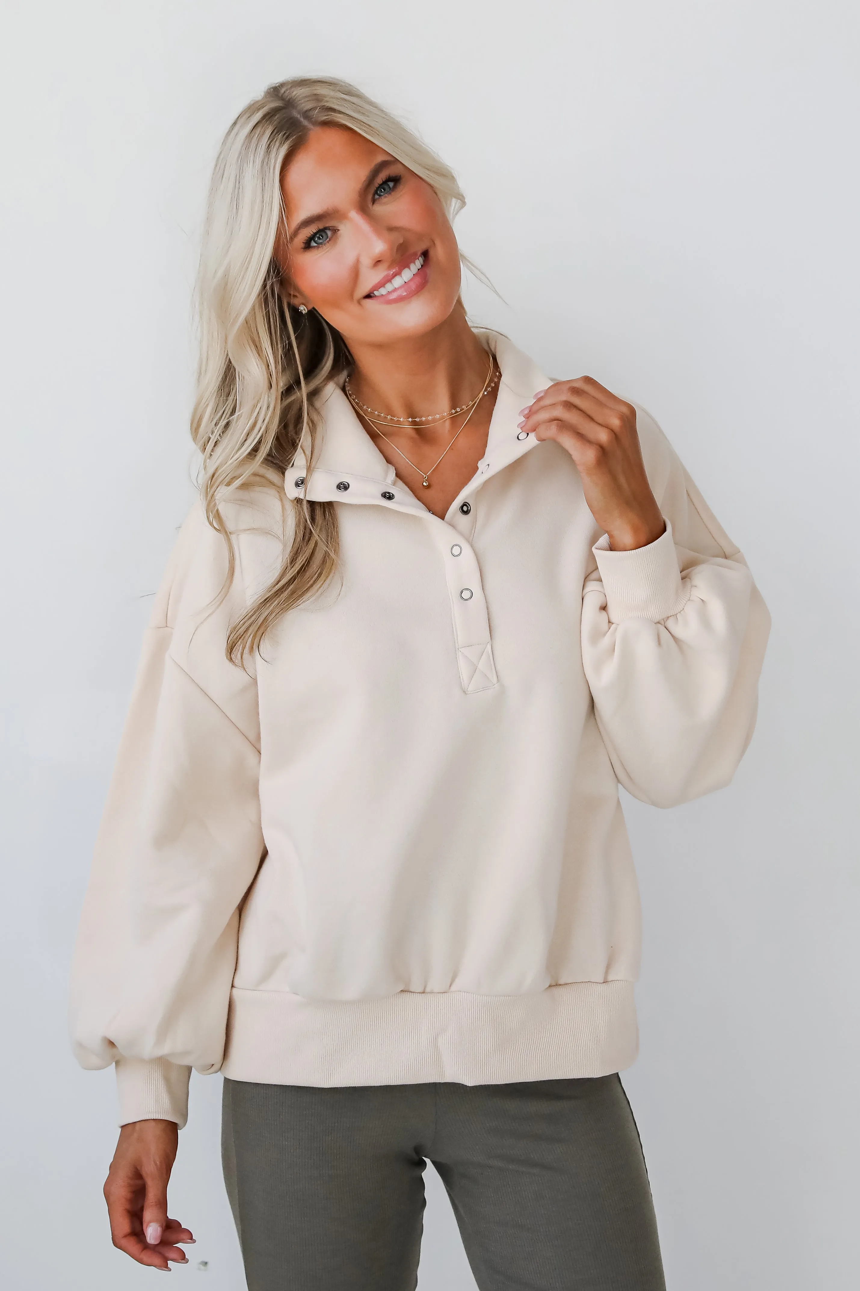 Cozy Weekend Plans Cream Pullover - DOORBUSTER