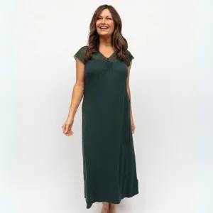 CyberJammies Anne Jersey Cap Sleeve Long Nightdress Emerald