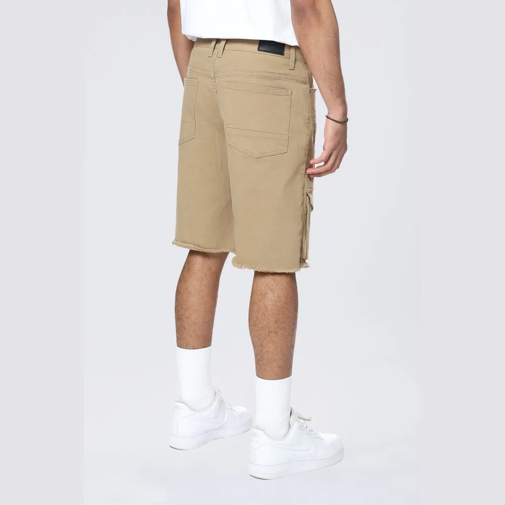 Doodle Graphic Resort Twill Shorts - Khaki