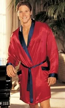 Elegant Two-Tone Charmeuse Uni-Sex Robe