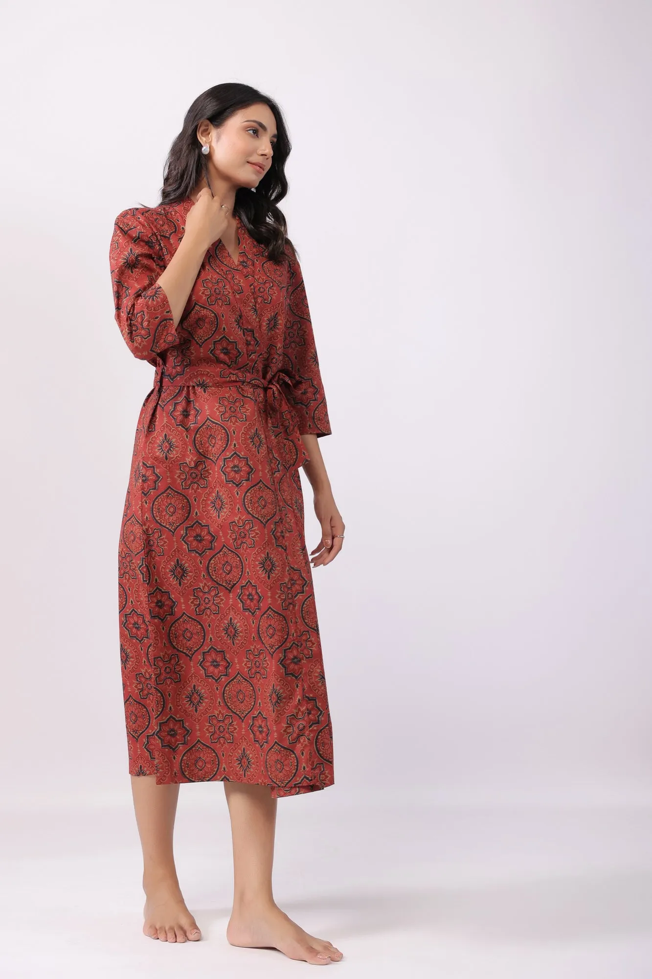 Folklore Fusion Maroon Robe