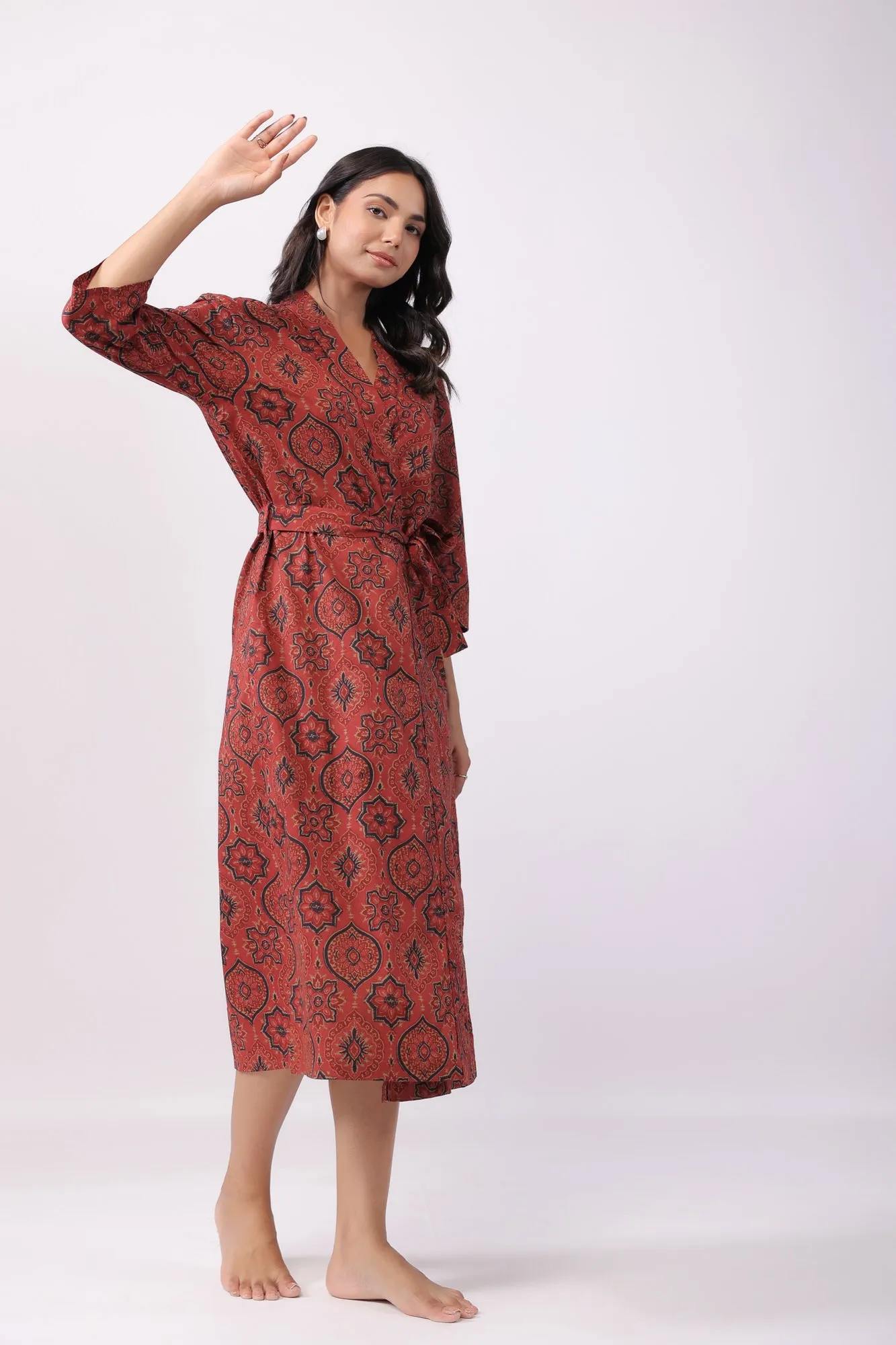 Folklore Fusion Maroon Robe