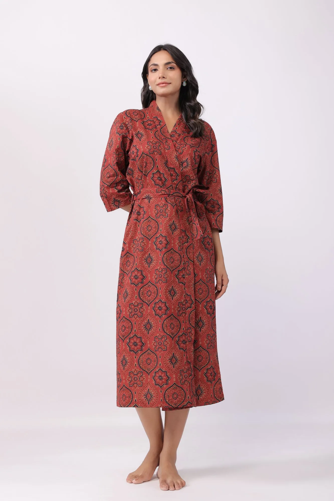 Folklore Fusion Maroon Robe