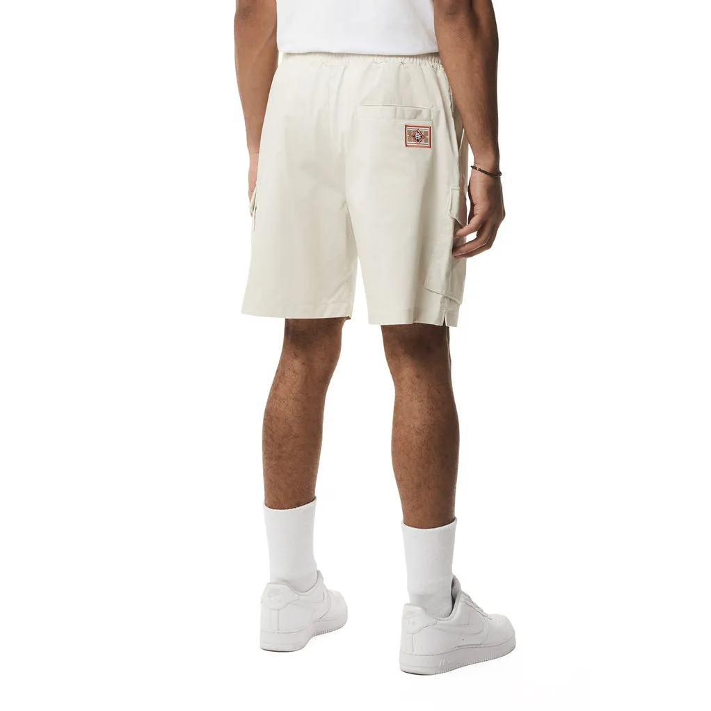 Graphic Polished Twill Shorts - Chalk