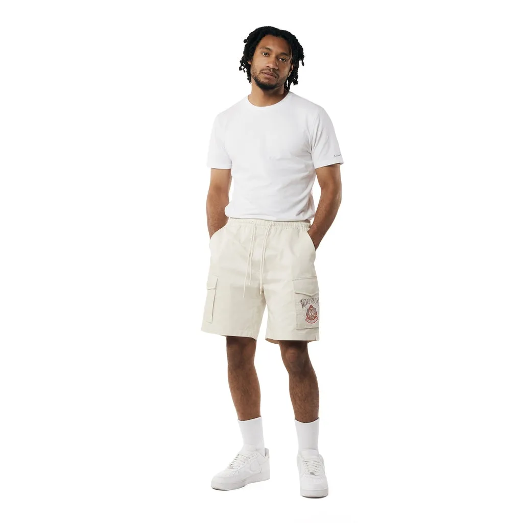 Graphic Polished Twill Shorts - Chalk