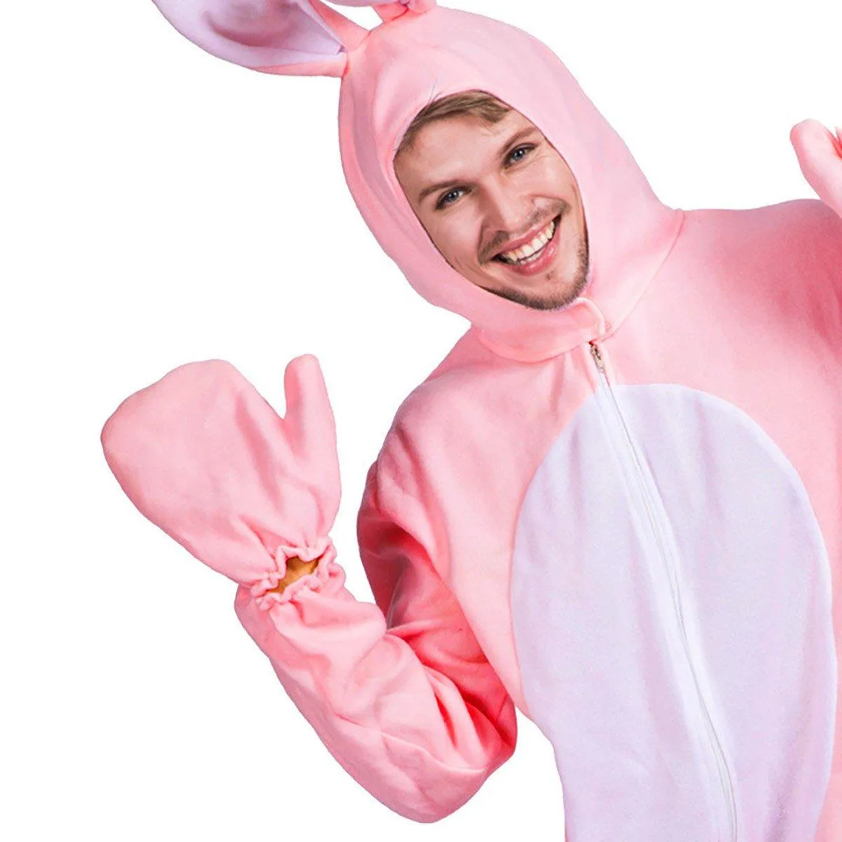 Halloween Rabbit Stage Costume Pink Rabbit Costume Adult Animal Costume Pajamas