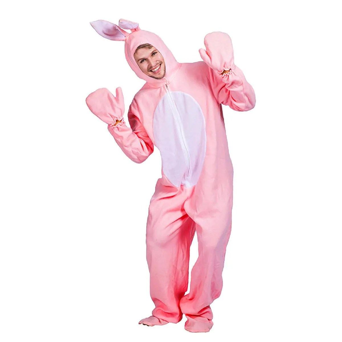 Halloween Rabbit Stage Costume Pink Rabbit Costume Adult Animal Costume Pajamas