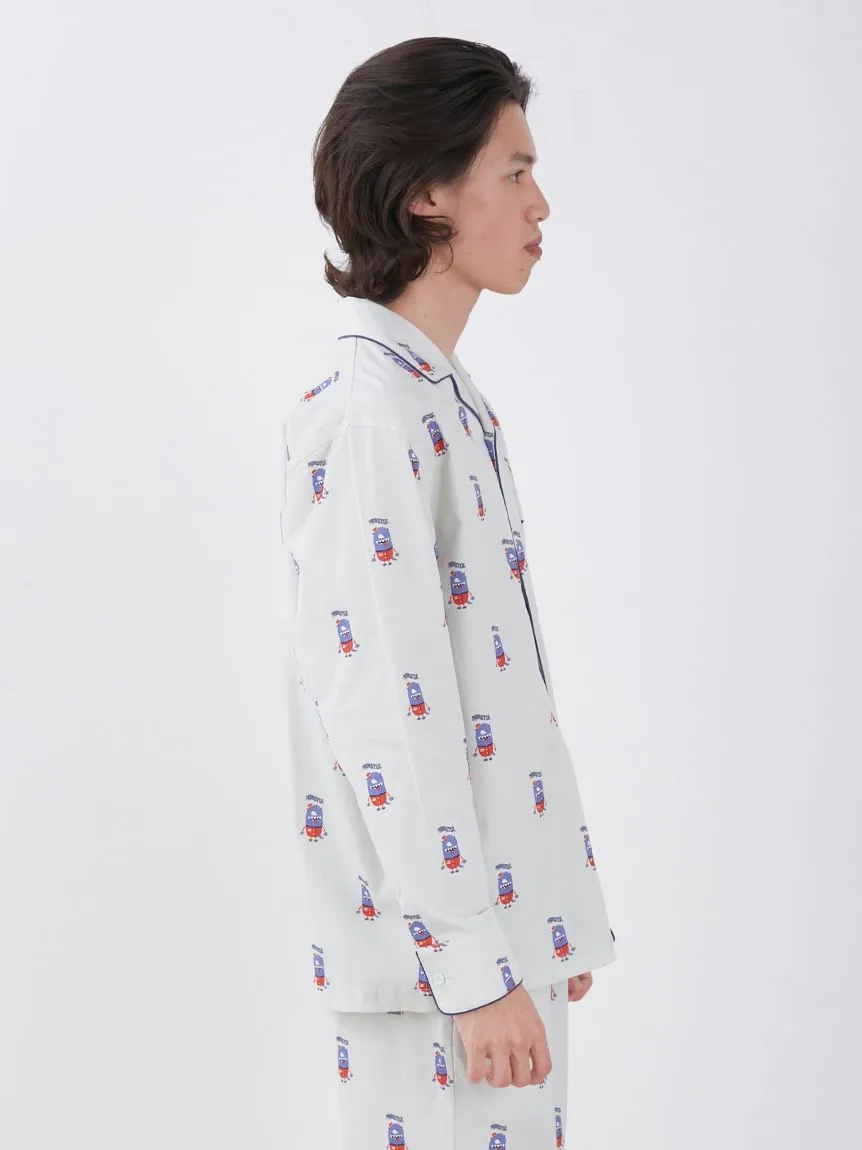 KAZUSA MATSUYAMA Monster Pattern Long Sleeve Sleep Shirt