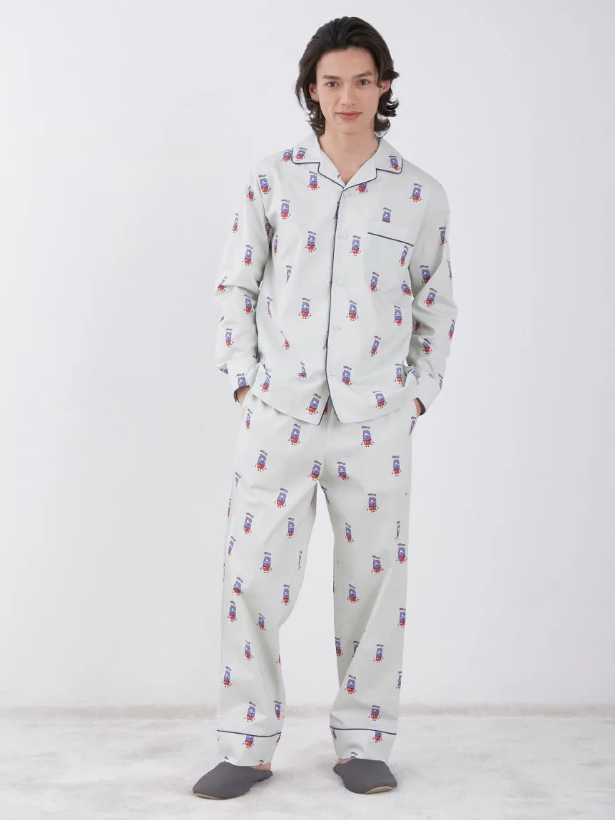 KAZUSA MATSUYAMA Monster Pattern Long Sleeve Sleep Shirt