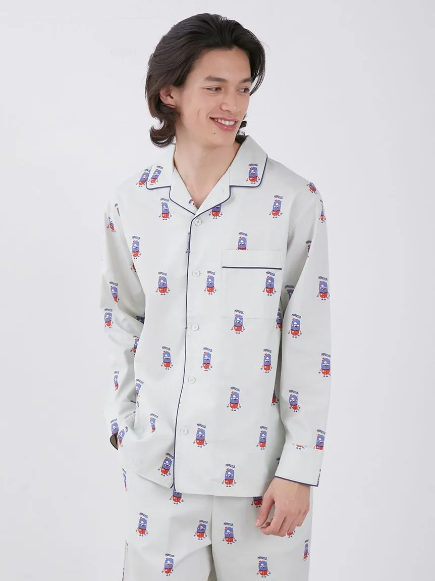 KAZUSA MATSUYAMA Monster Pattern Long Sleeve Sleep Shirt