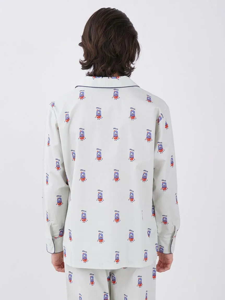 KAZUSA MATSUYAMA Monster Pattern Long Sleeve Sleep Shirt