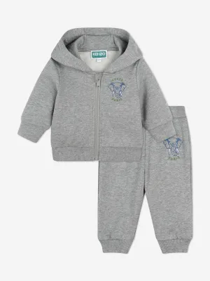 KENZO Baby Boys Elephant Logo Tracksuit in Grey