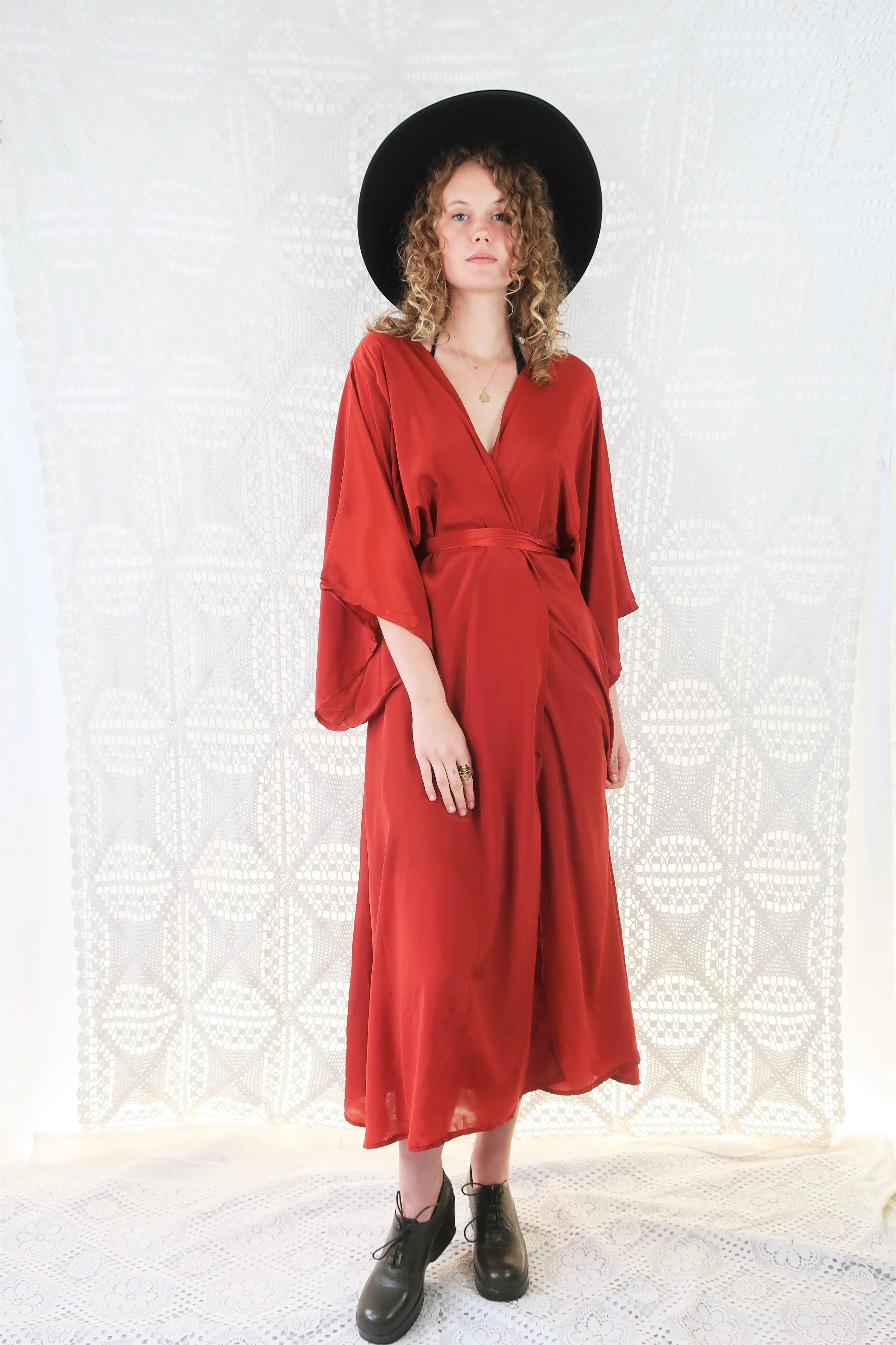 Khroma Aquaria Robe Dress in Chili Red - Free Size