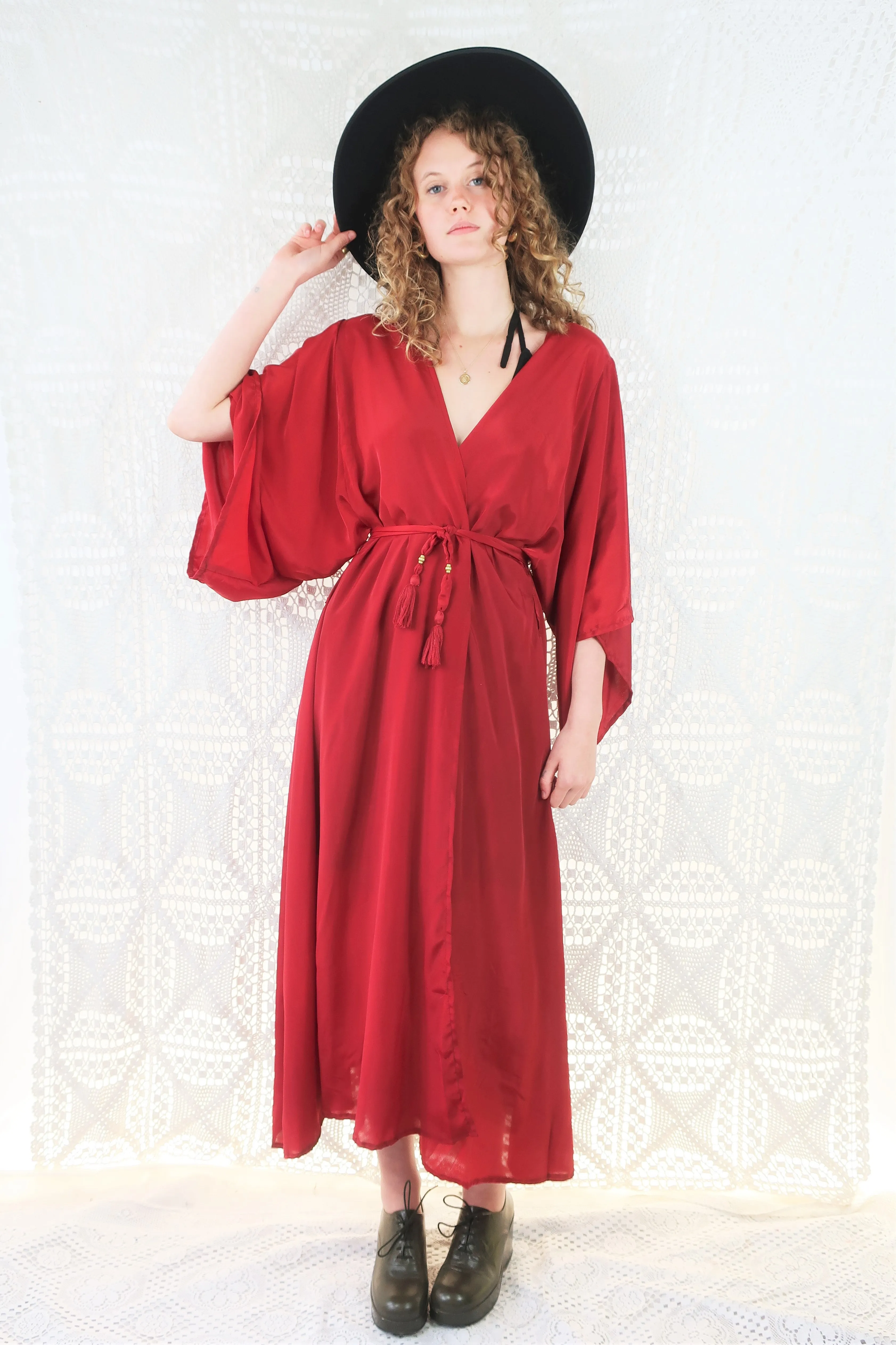 Khroma Aquaria Robe Dress in Ruby Red - Free Size