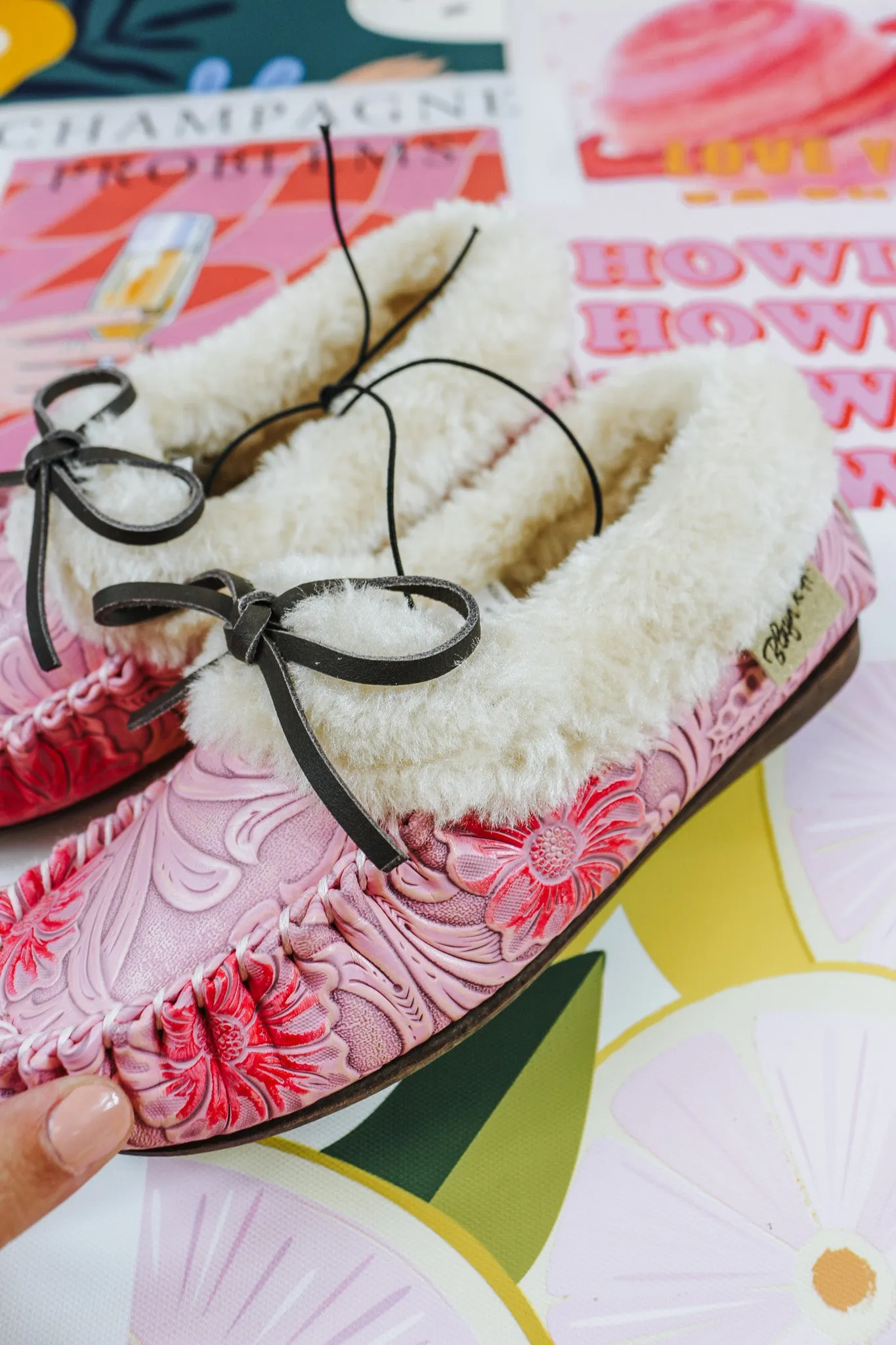 Kids Rose Moccasin Slippers