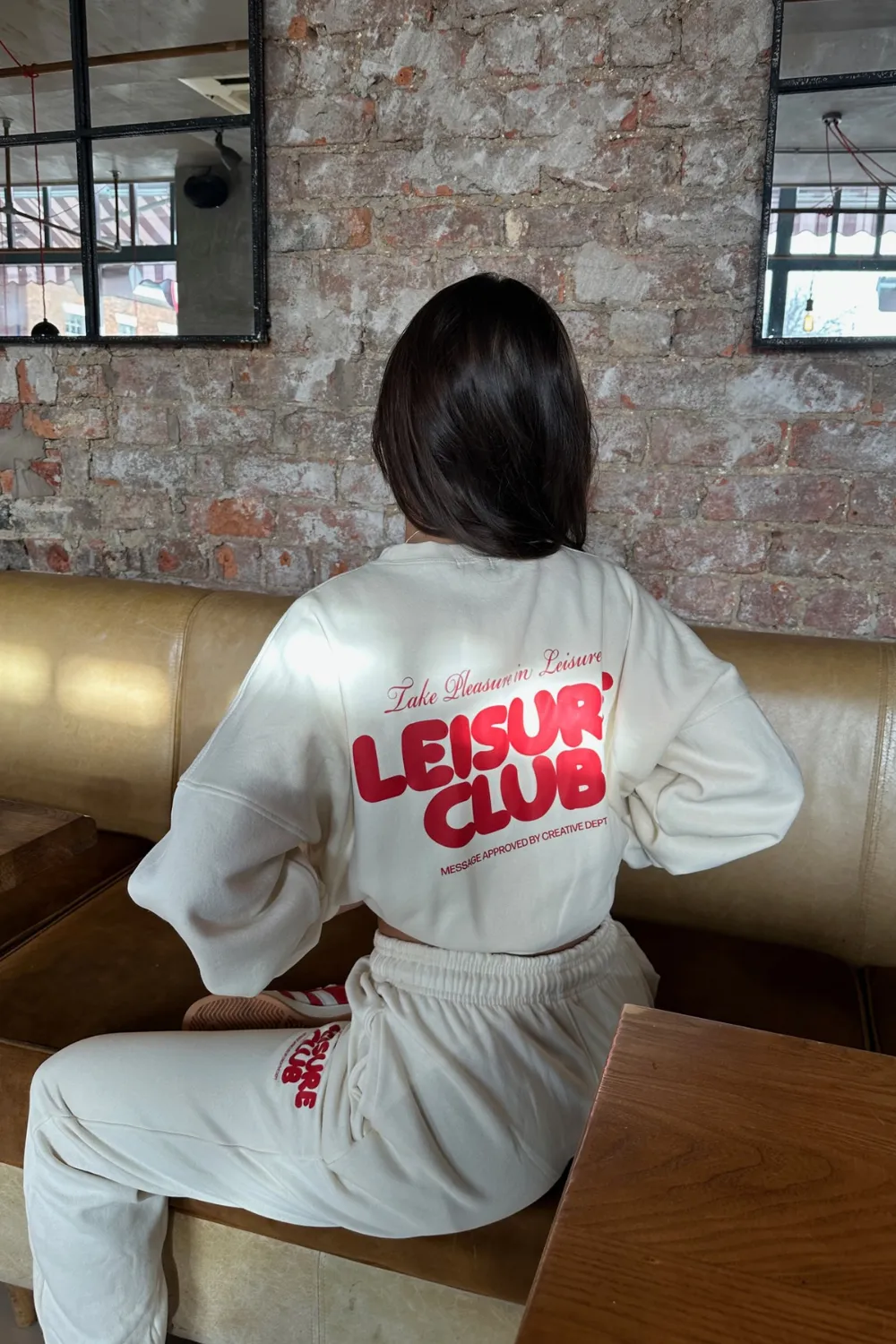 Leisure club bone printed bomber jacket and straight leg jogger