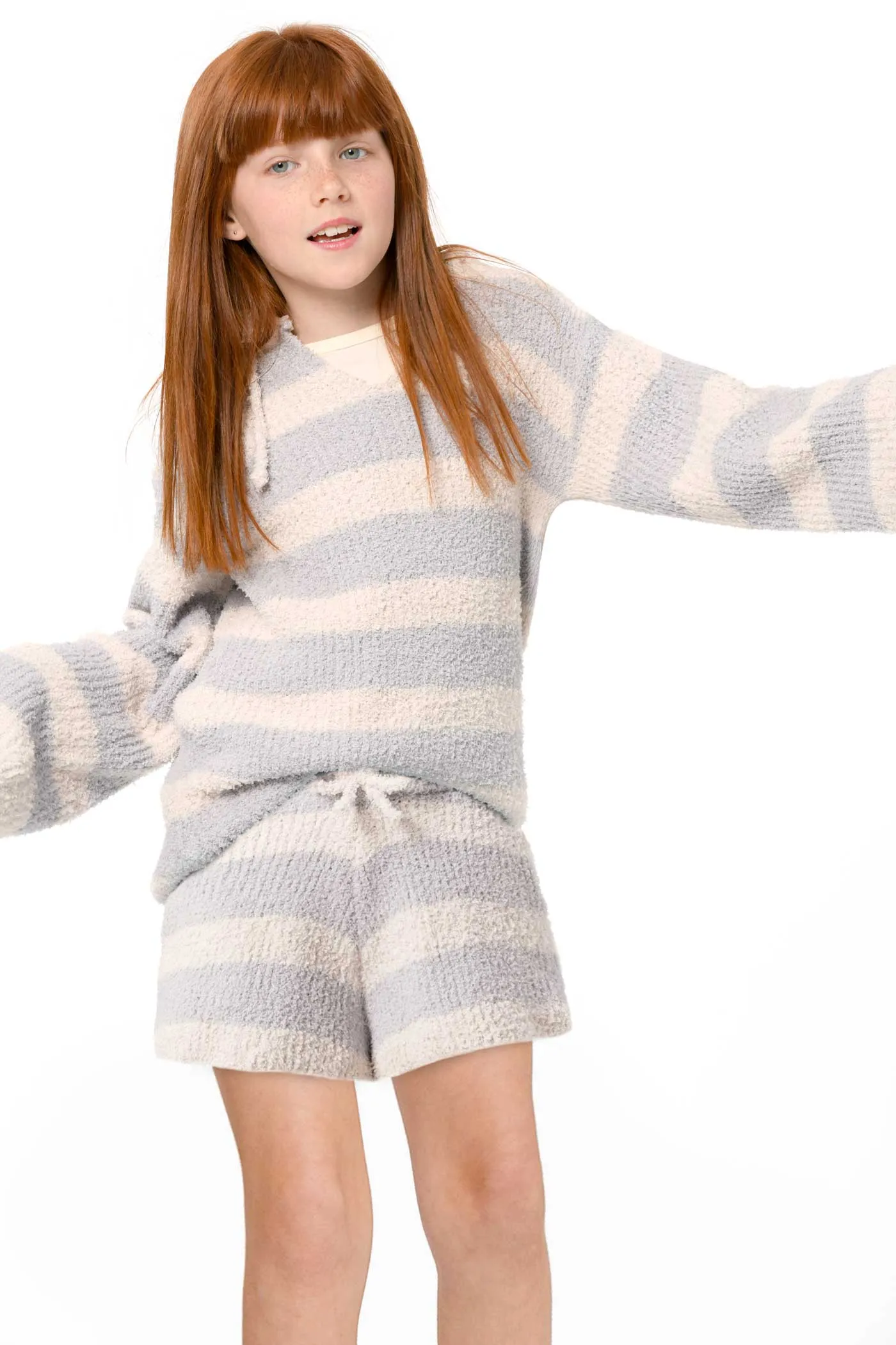 Little Girl's Cozy Striped Lounge Shorts