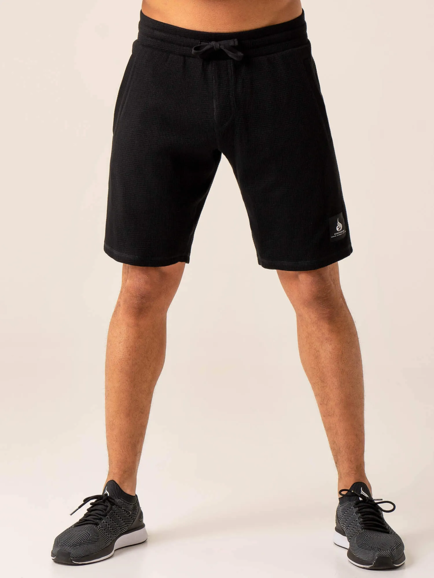 Men's Waffle Lounge Shorts - Black