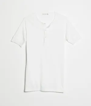 Merz b. Schwanen 103 Short Sleeve Henley - White