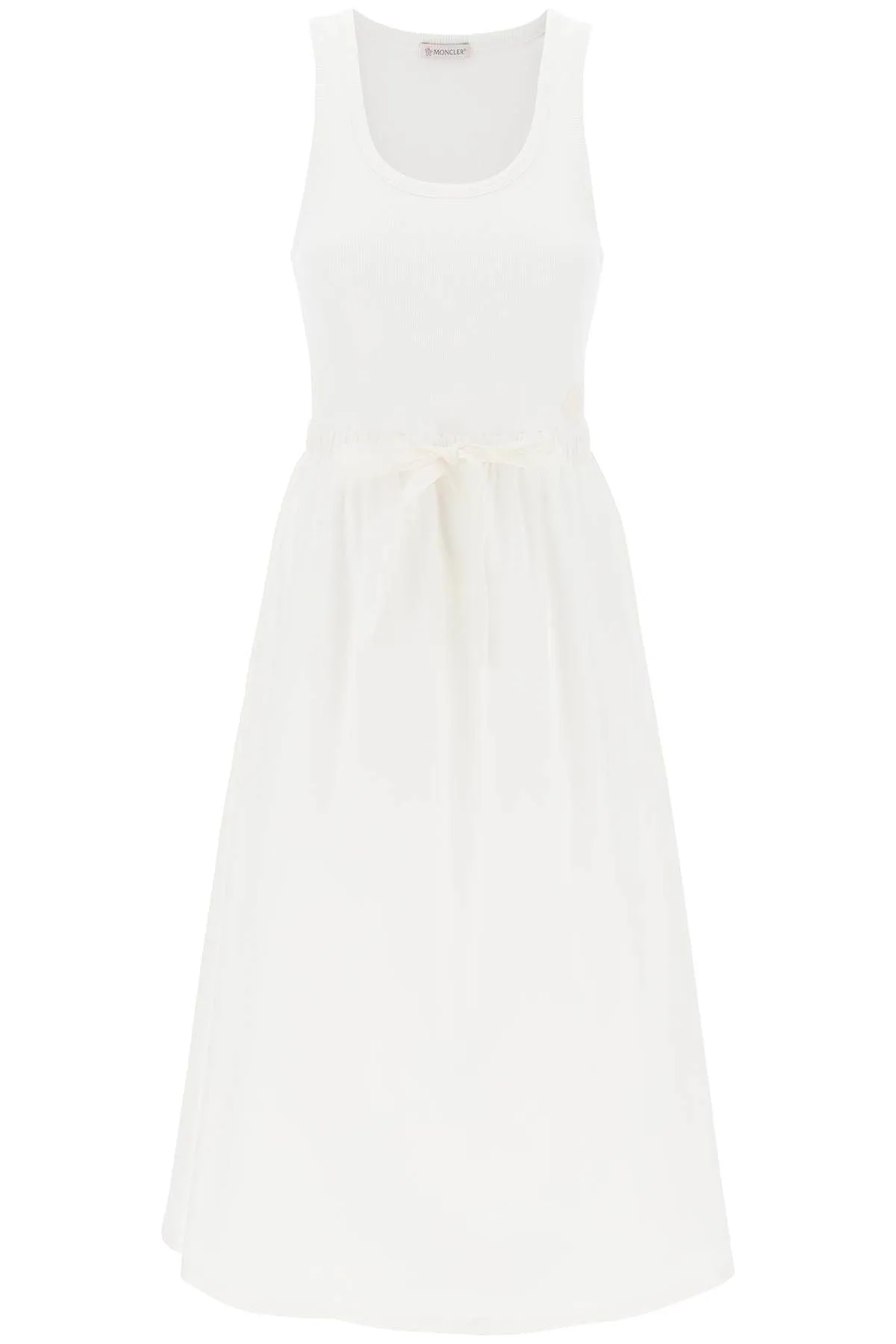 Midi Moncler Two-Tone Midi Dress - Blanc - Femme