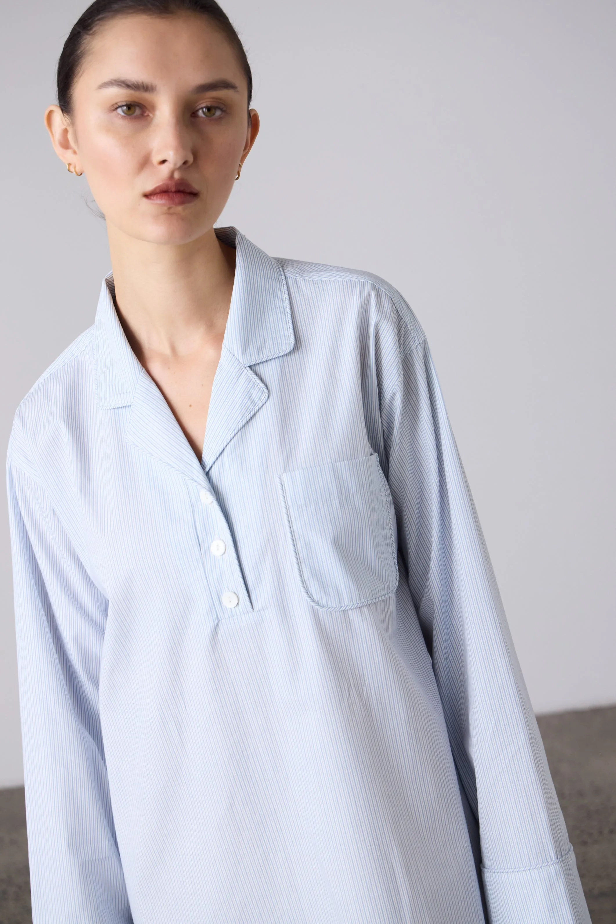 Ophelia Nighshirt - Pale Blue Stripe